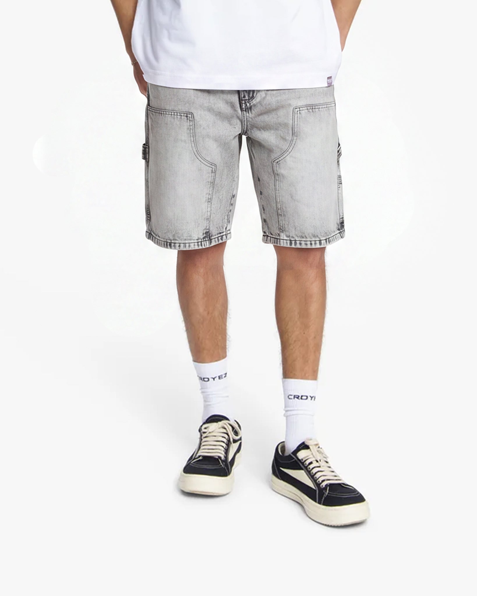 Croyez CD2 Carpenter Denim Shorts- Light Grey