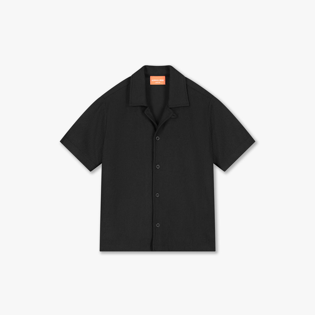 Croyez Mini Ribbed Shirt- Black