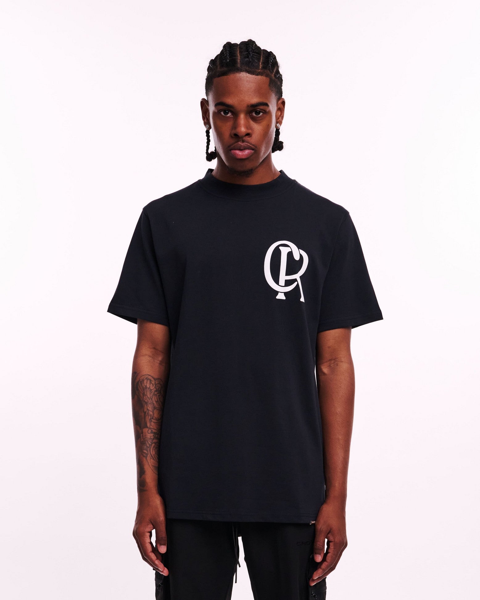 Croyez Initial T-Shirt Zwart - Wit