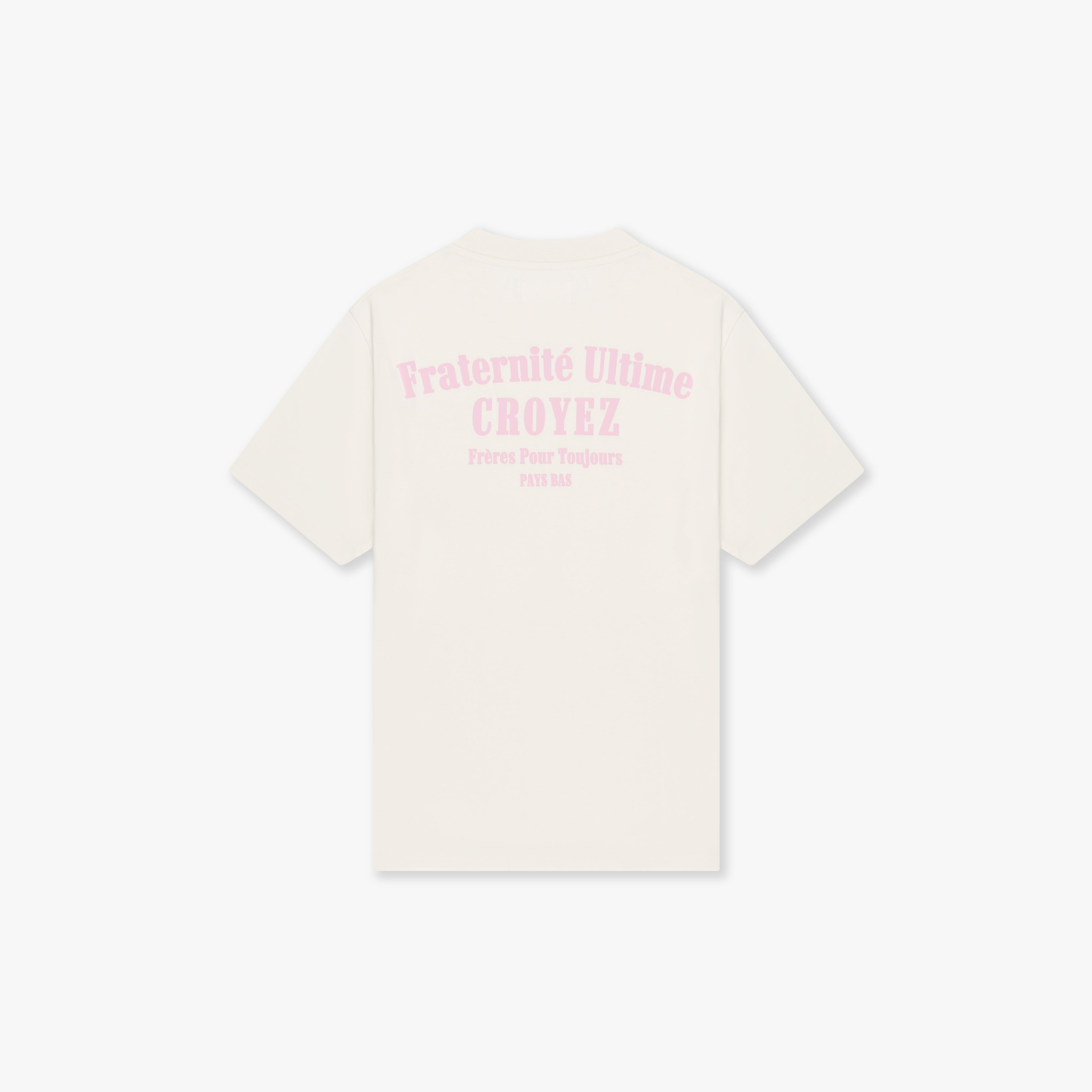 Croyez Fraternité  T-shirt- Off White/Pink