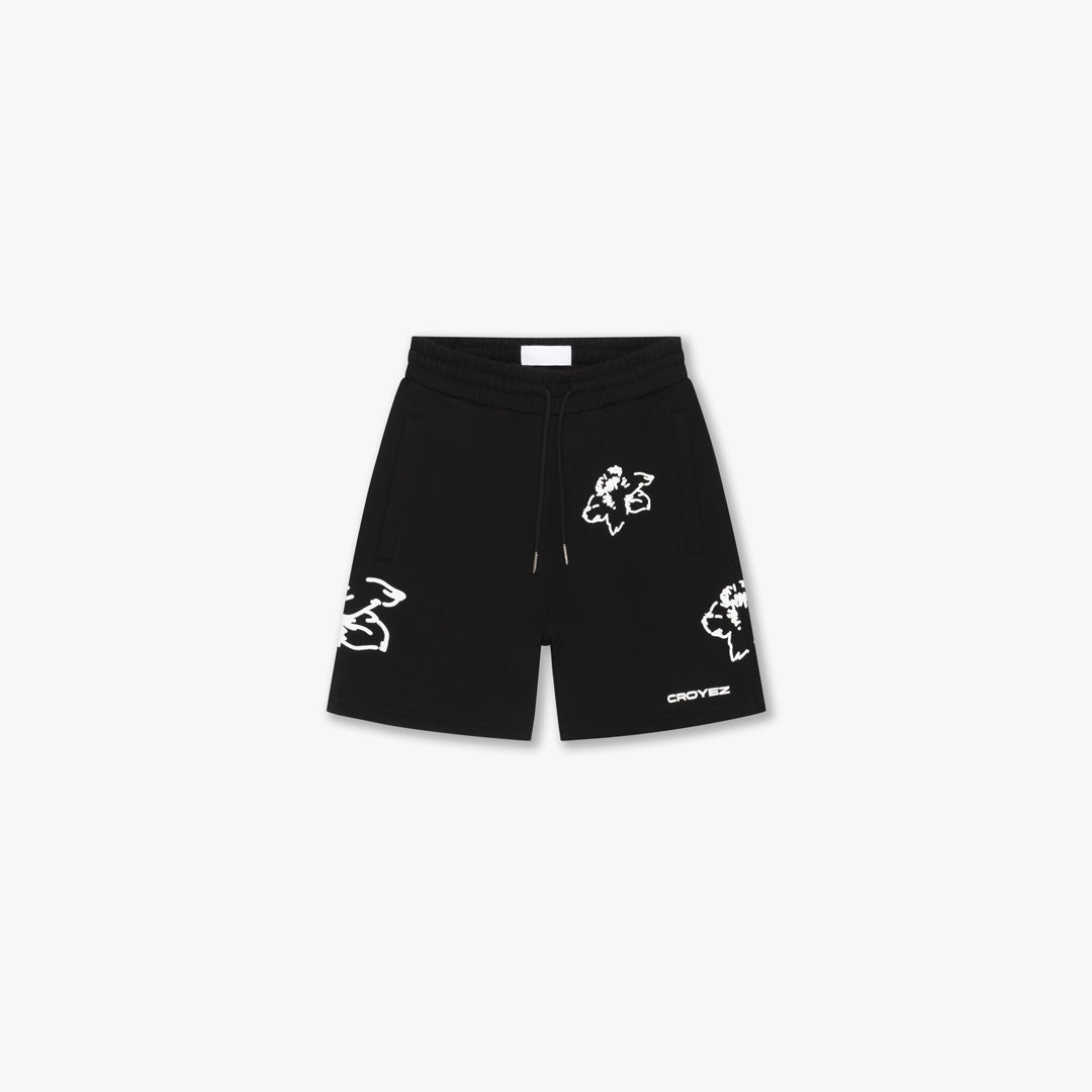 Croyez Initial Flower Short- Black