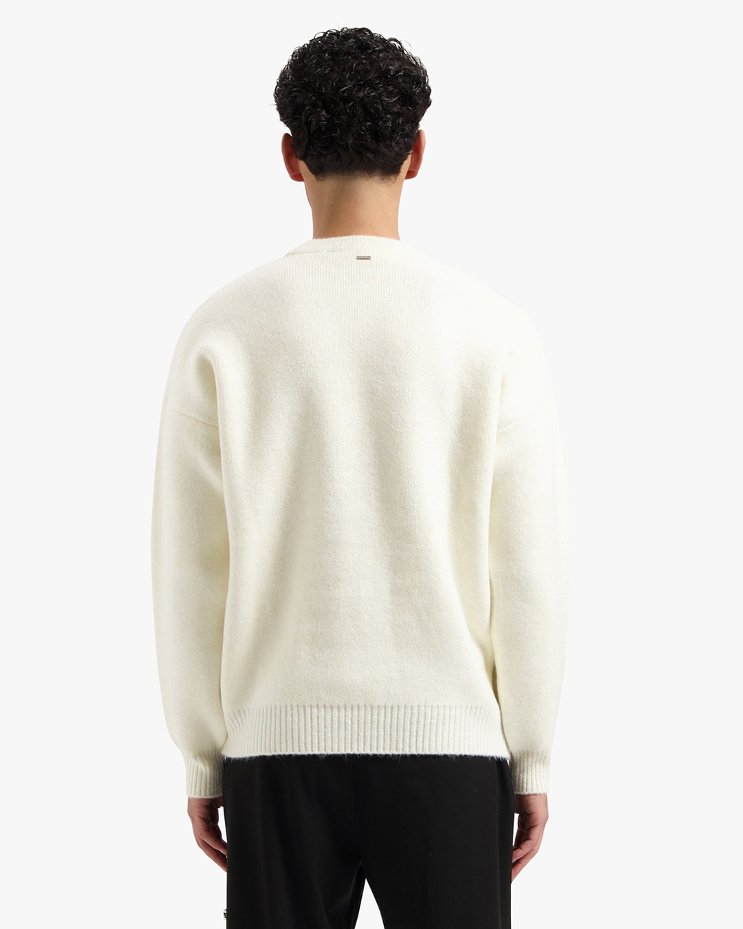 Croyez Etiquette Knit Sweater- Off White