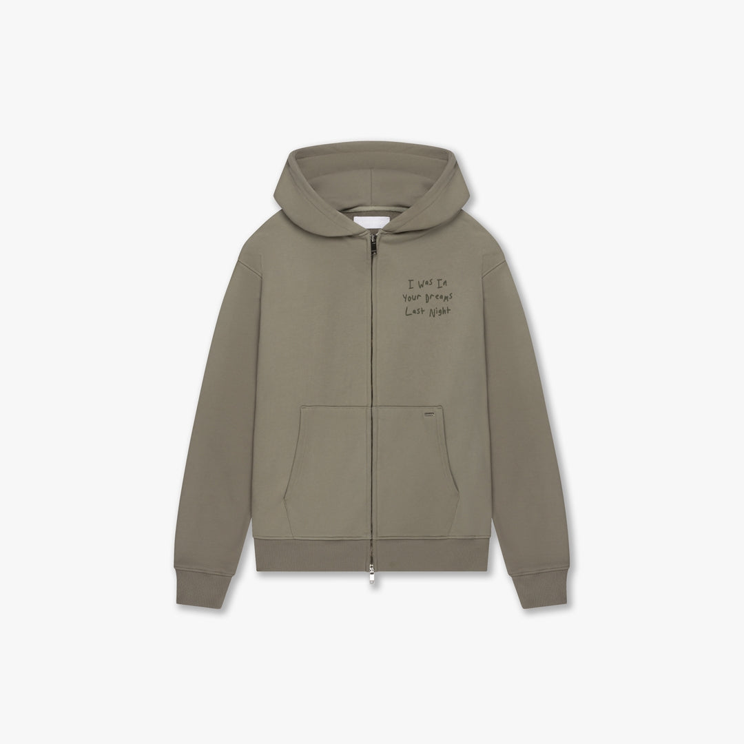Croyez In Your Dreams Zip Hoodie- Dusty Olive
