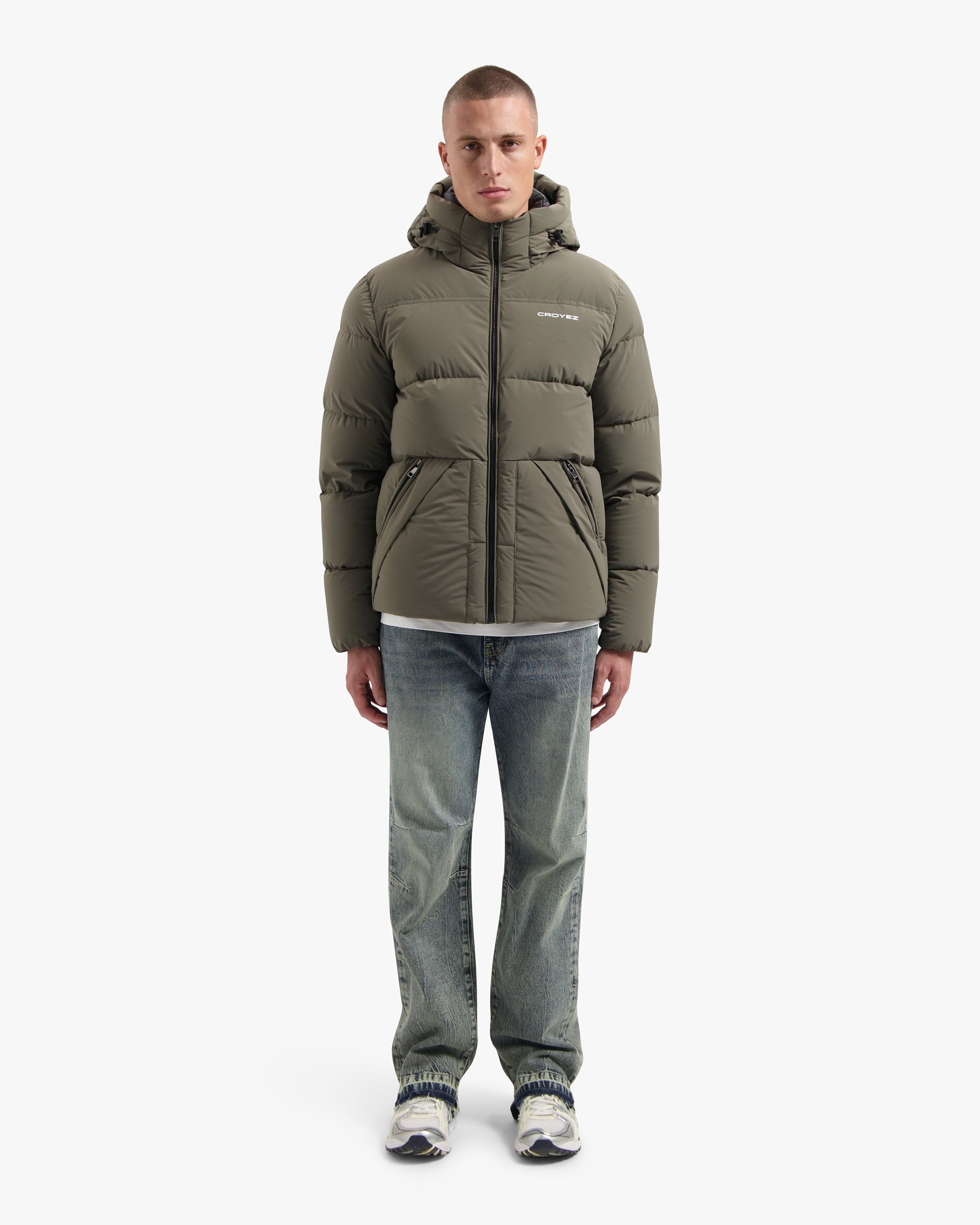 Croyez Down Puffer Jacket- Brown