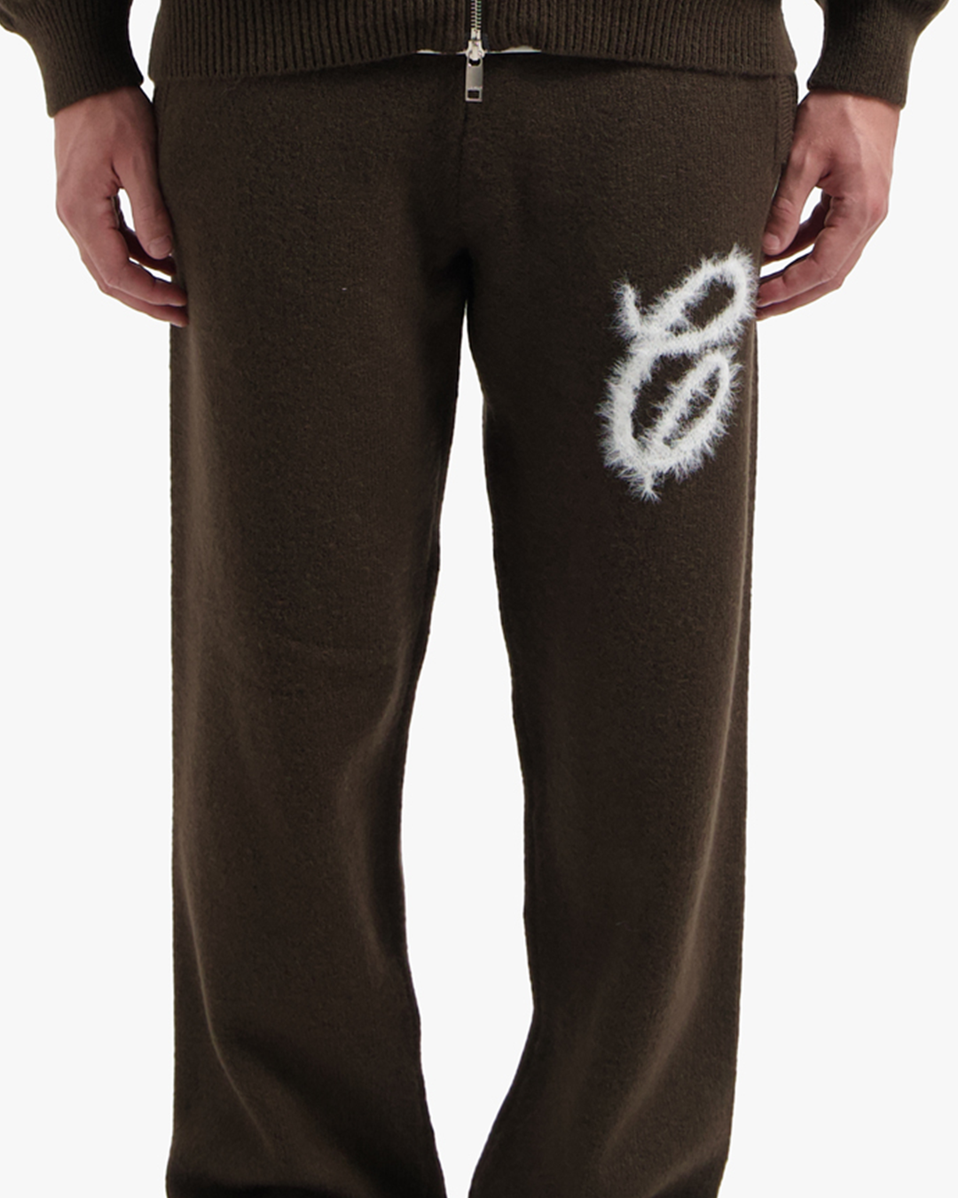 Croyez Fluffy Essence Knit Sweatpants - Brown