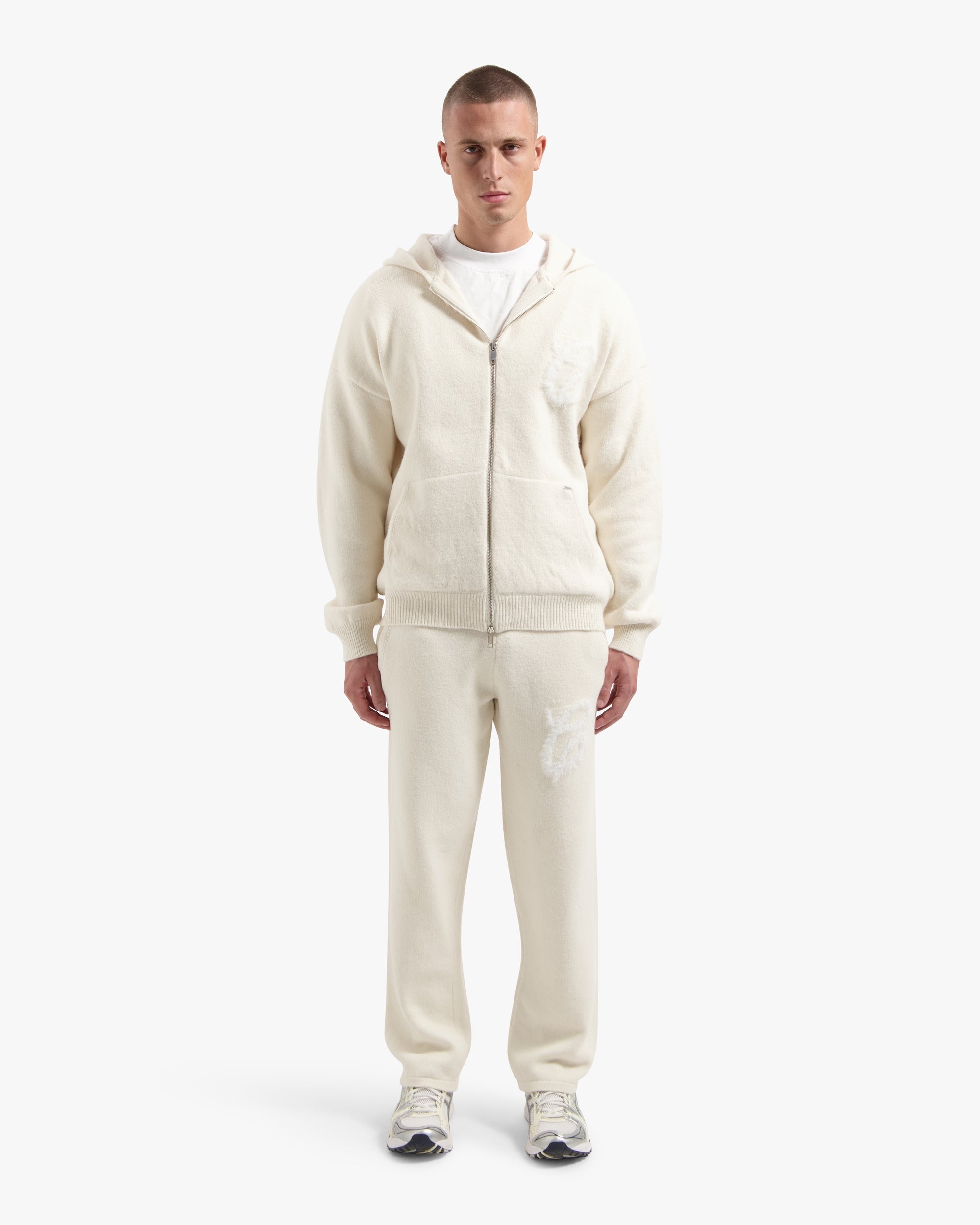 Croyez Fluffy Essence Knit Zip-Hoodie - Cream