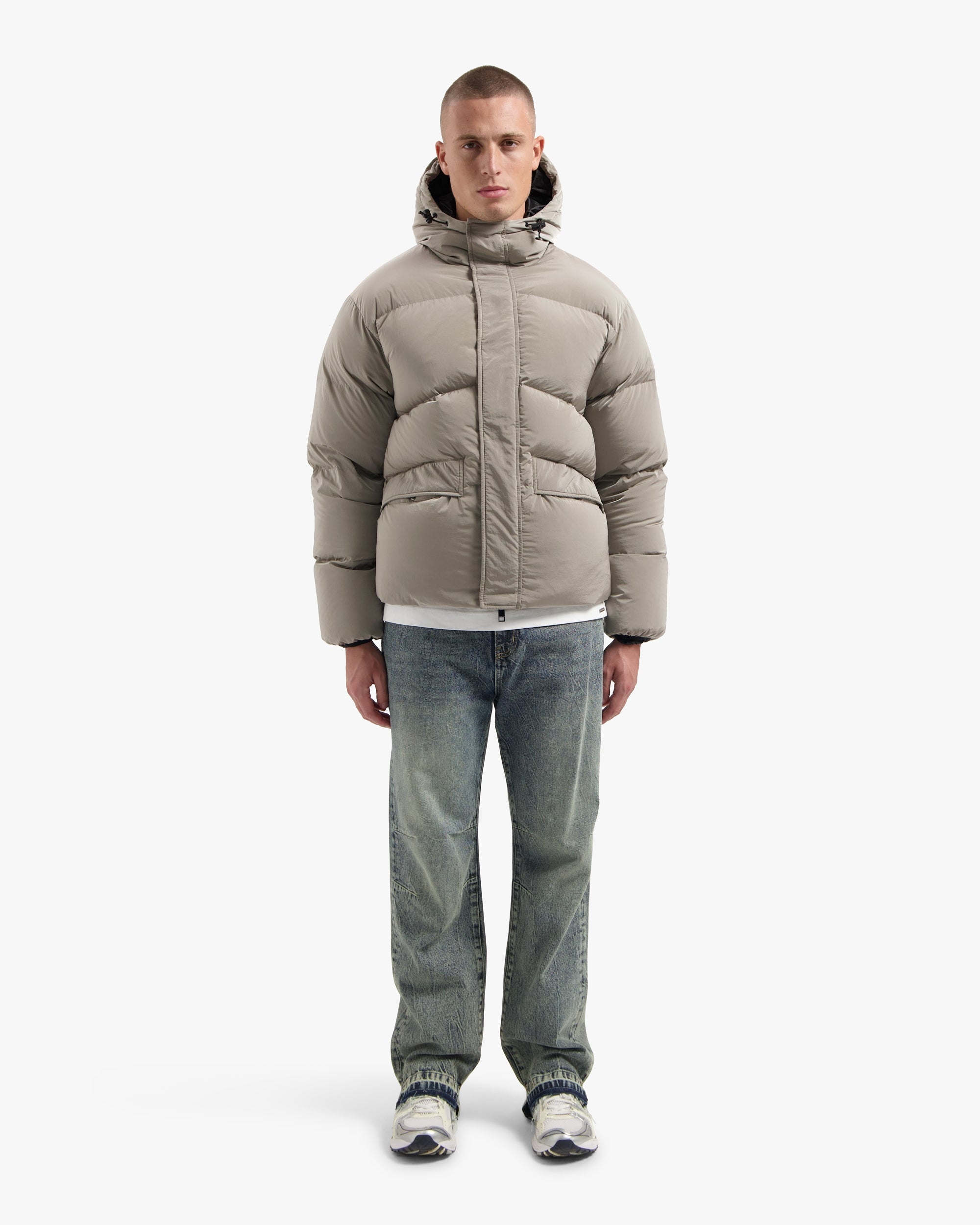 Croyez Nylon Puffer Jacket- Cream