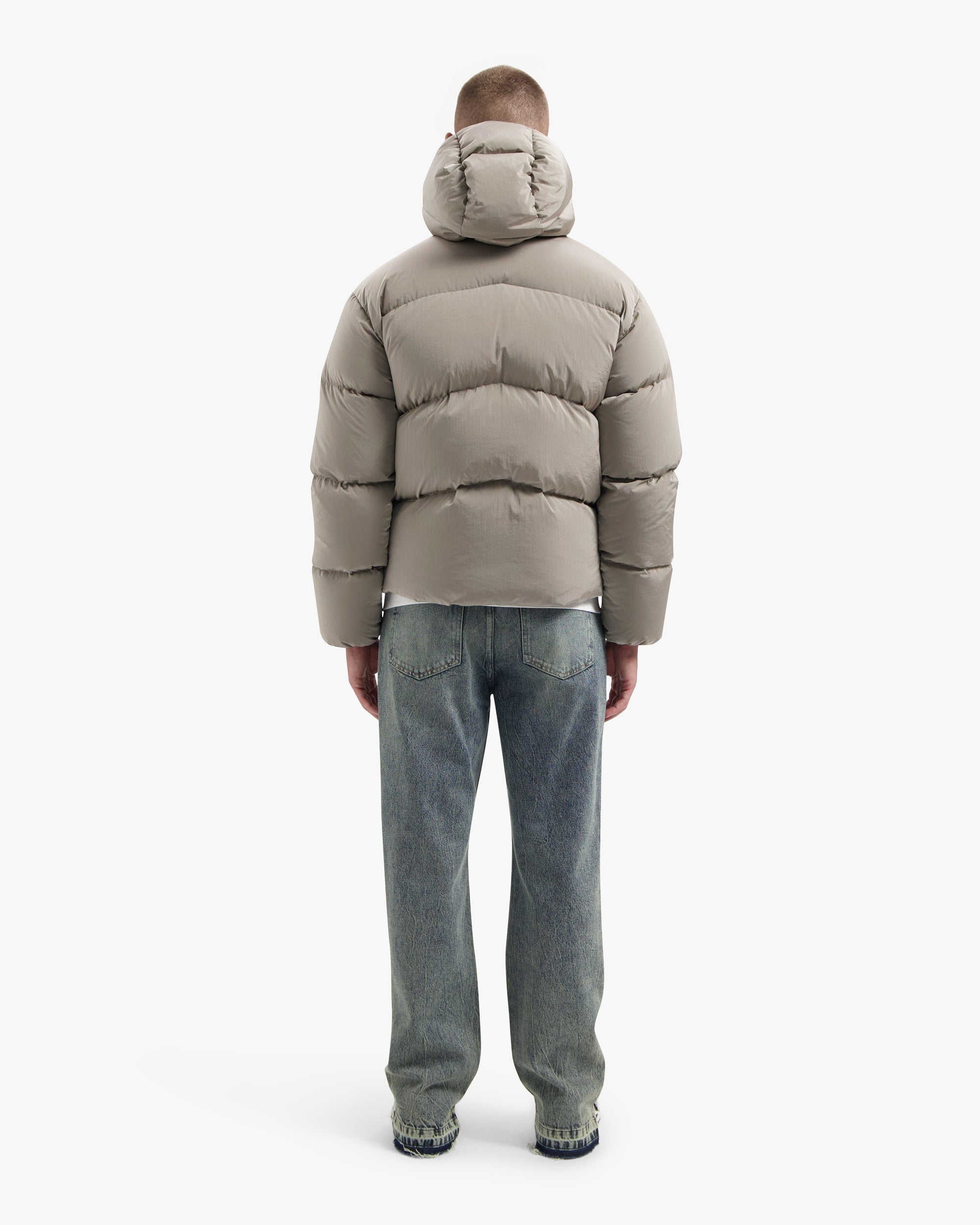 Croyez Nylon Puffer Jacket- Cream