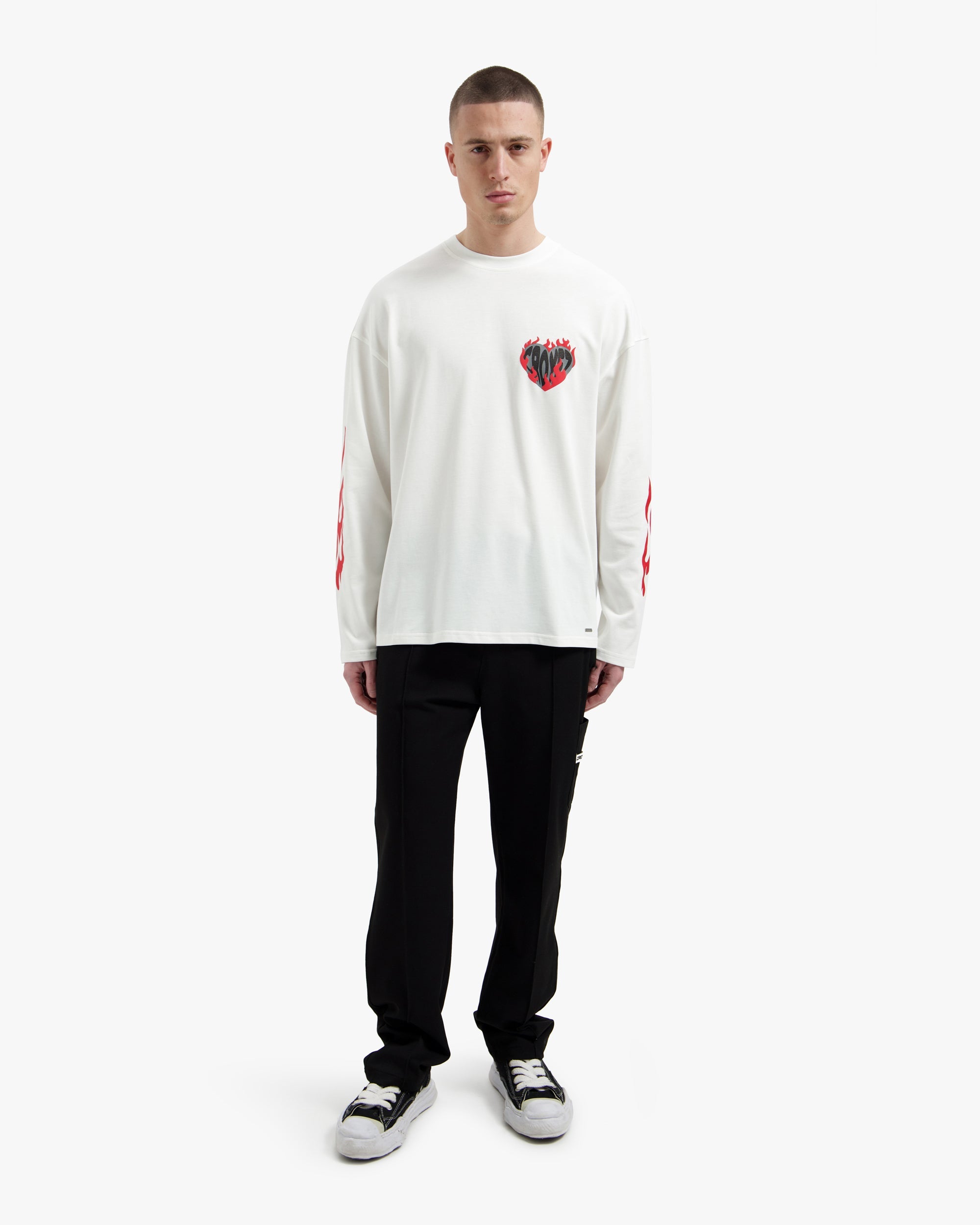 Croyez Heart On Fire Longsleeve- Off-White