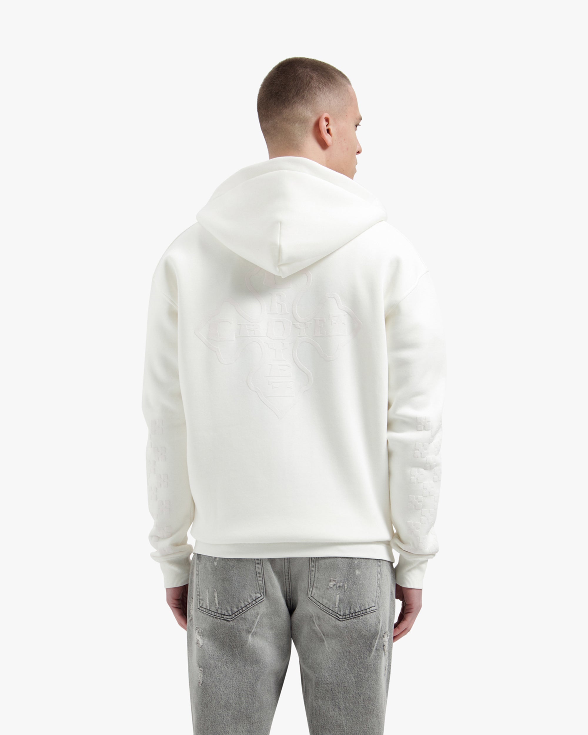 Croyez Cross Zip Hoodie - Off-White