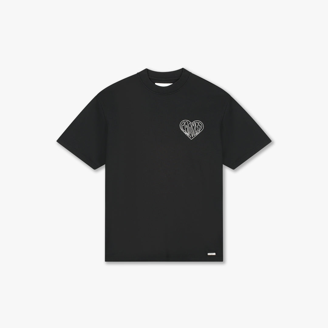 Croyez Stitched Heart T-shirt- Black