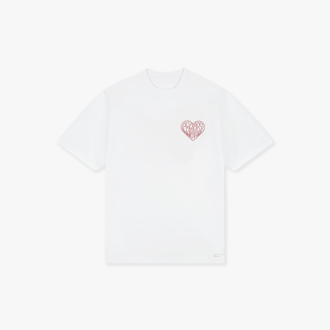 Croyez Stitched Heart T-Shirt- White