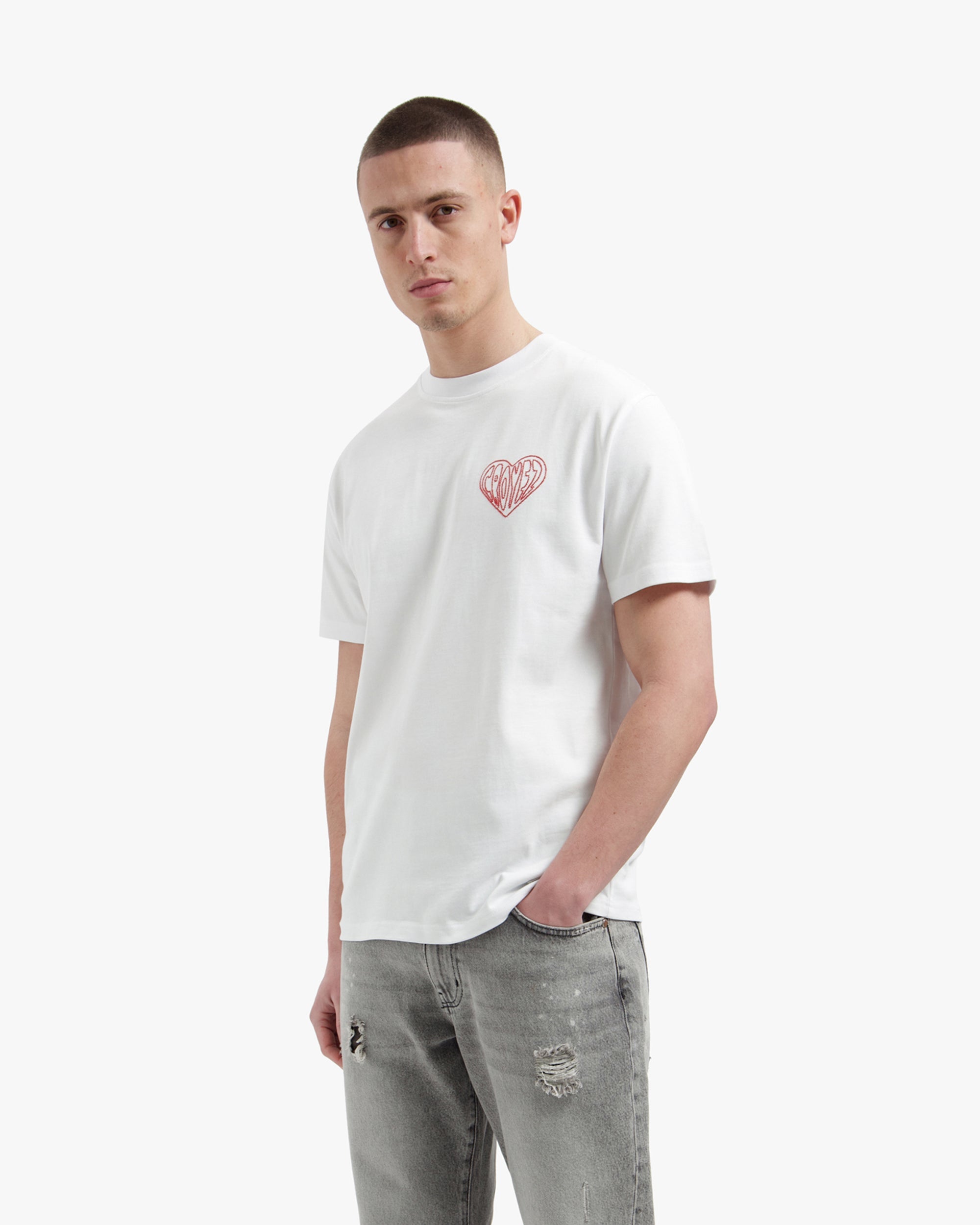 Croyez Stitched Heart T-shirt- White