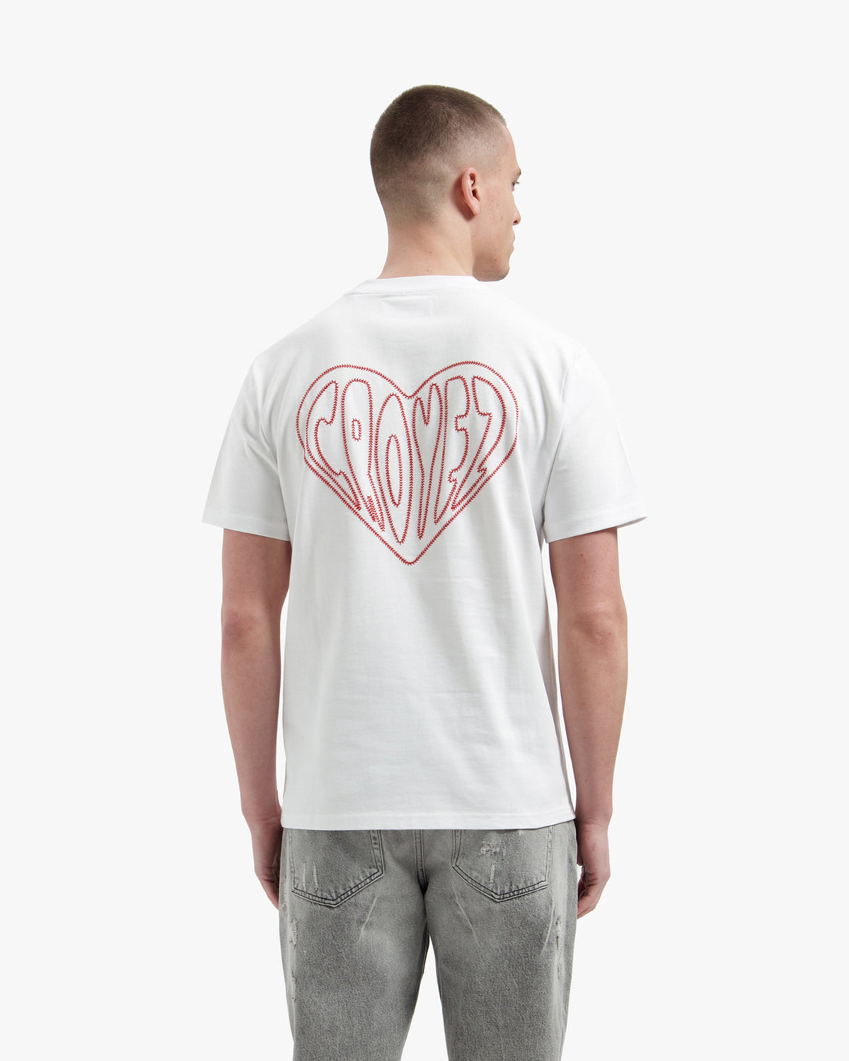 Croyez Stitched Heart T-Shirt- White