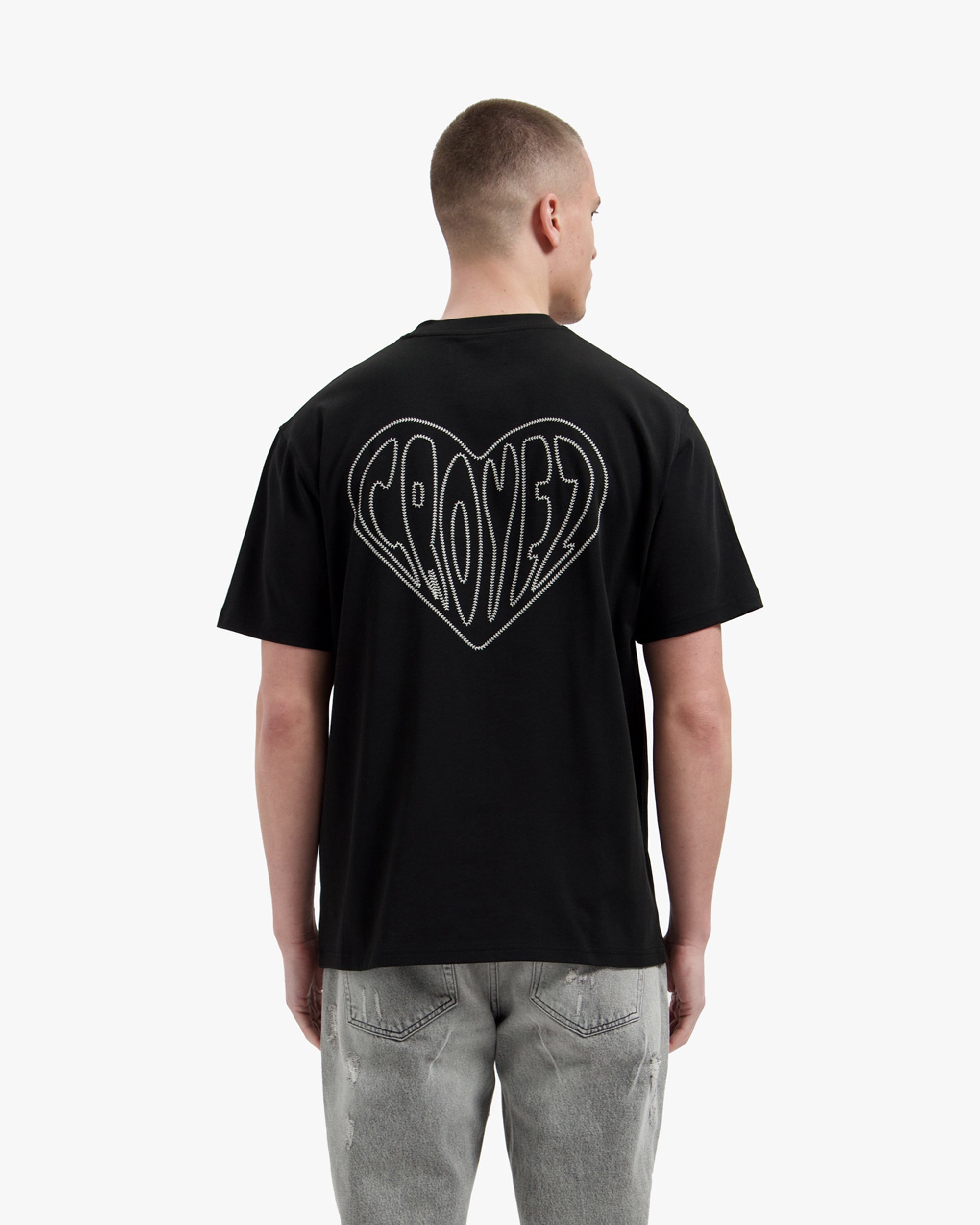 Croyez Stitched Heart T-shirt- Black