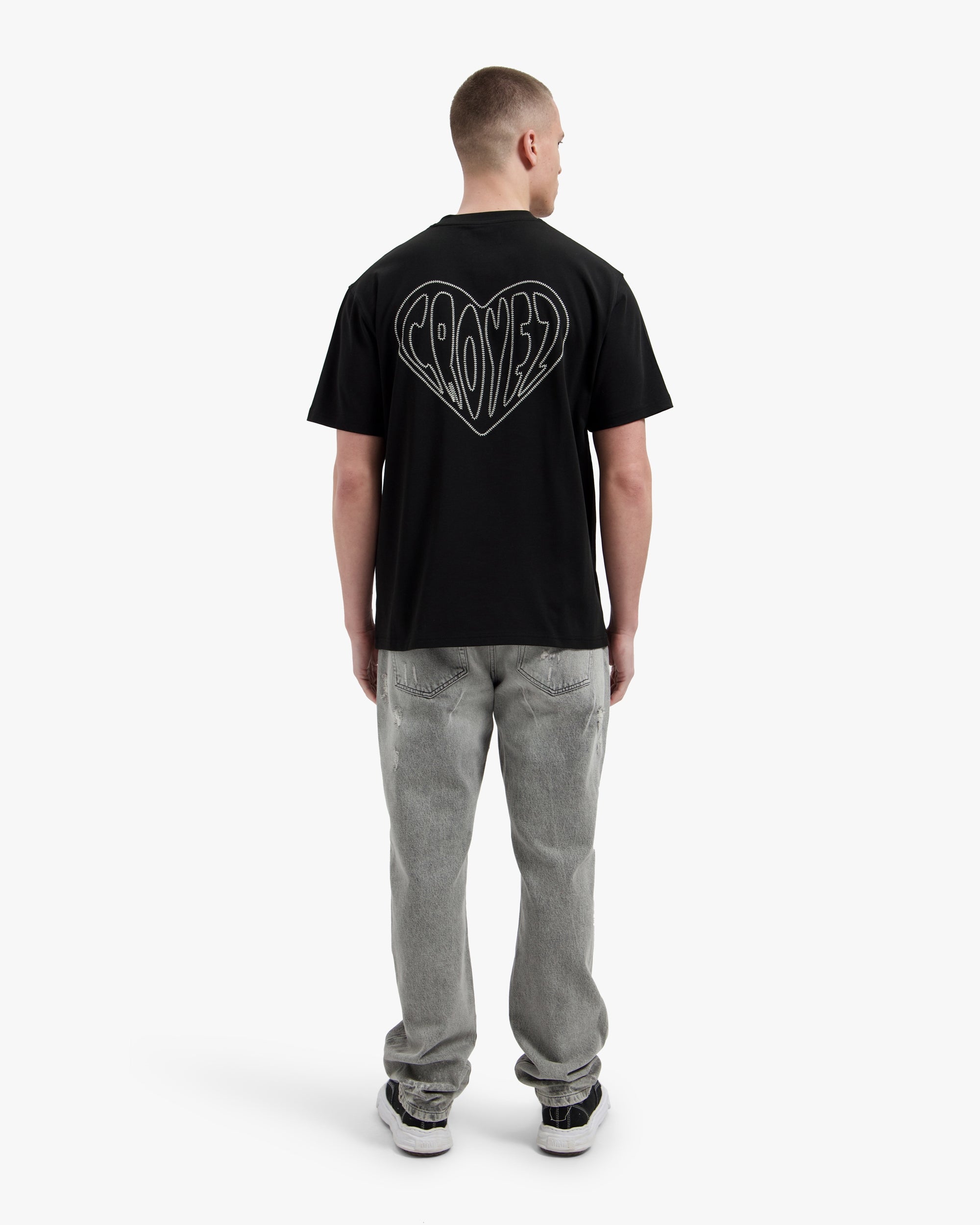 Croyez Stitched Heart T-shirt- Black