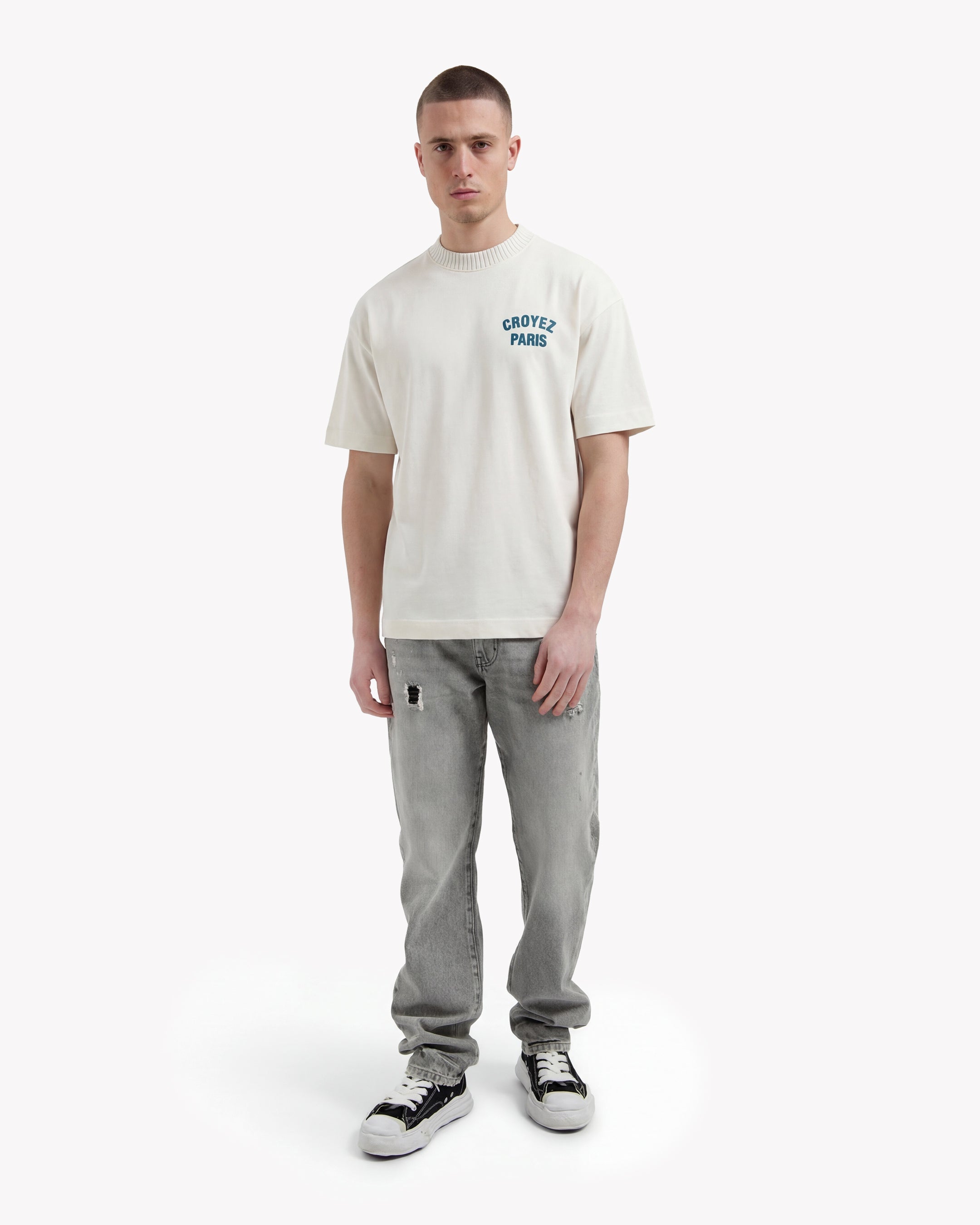 Croyez Paris Knit T-Shirt- Off-White