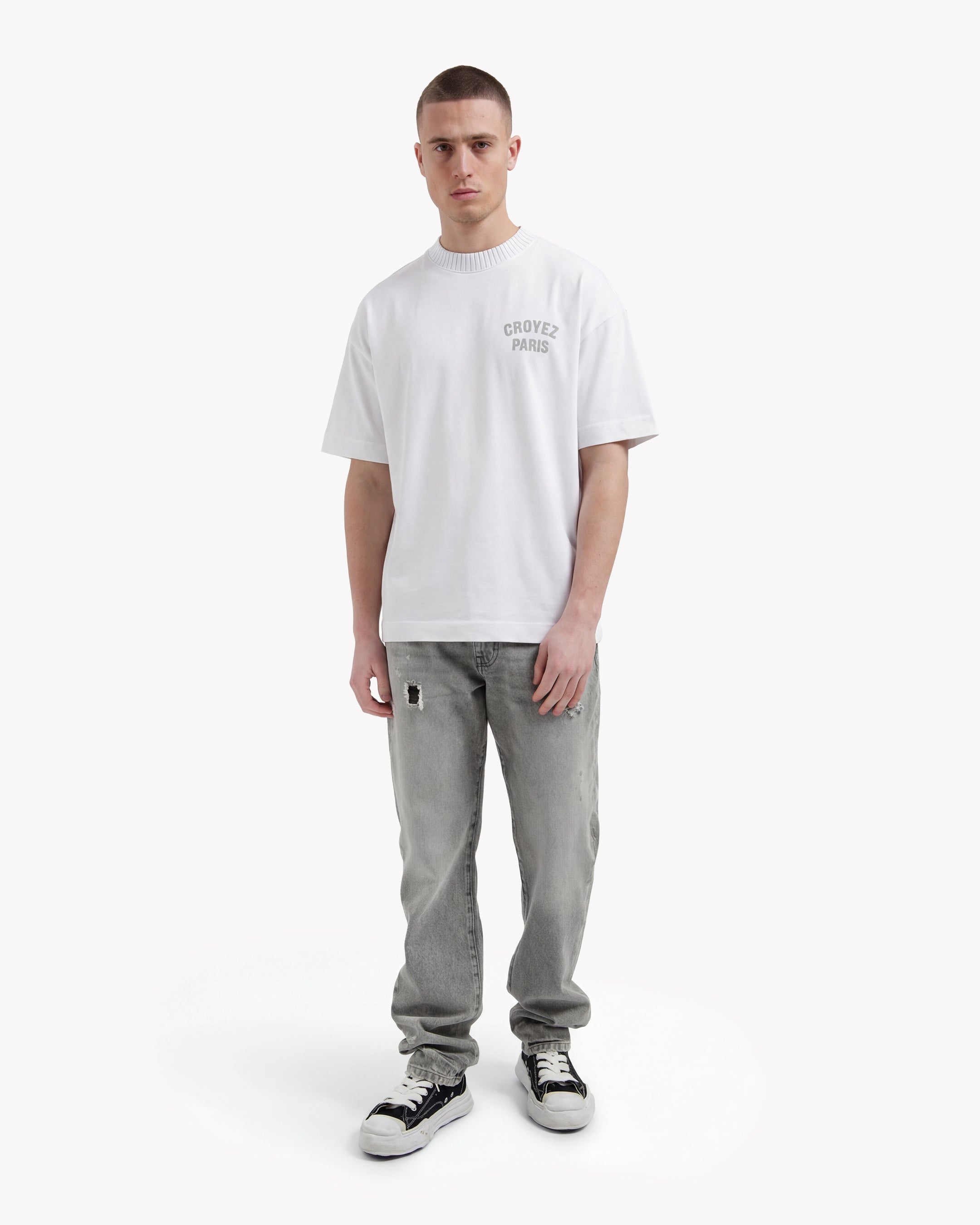 Croyez Paris Knit T-Shirt- Off-White