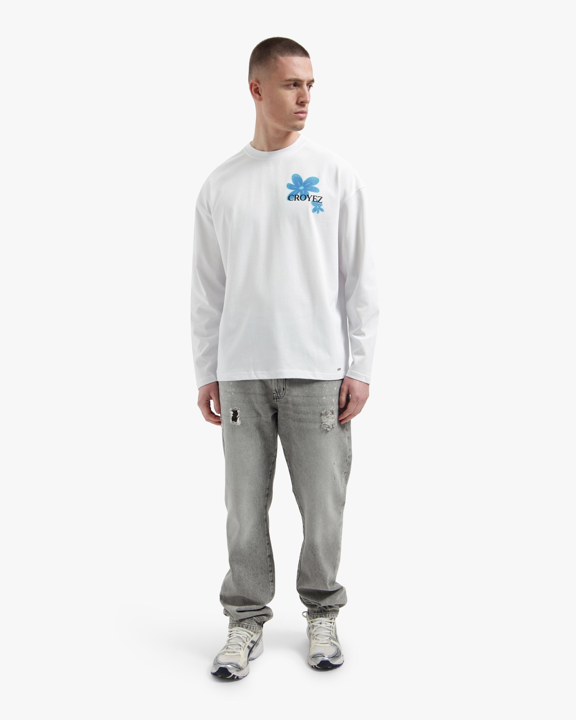 Croyez Botanique Longsleeve- White/Tiffany Blue