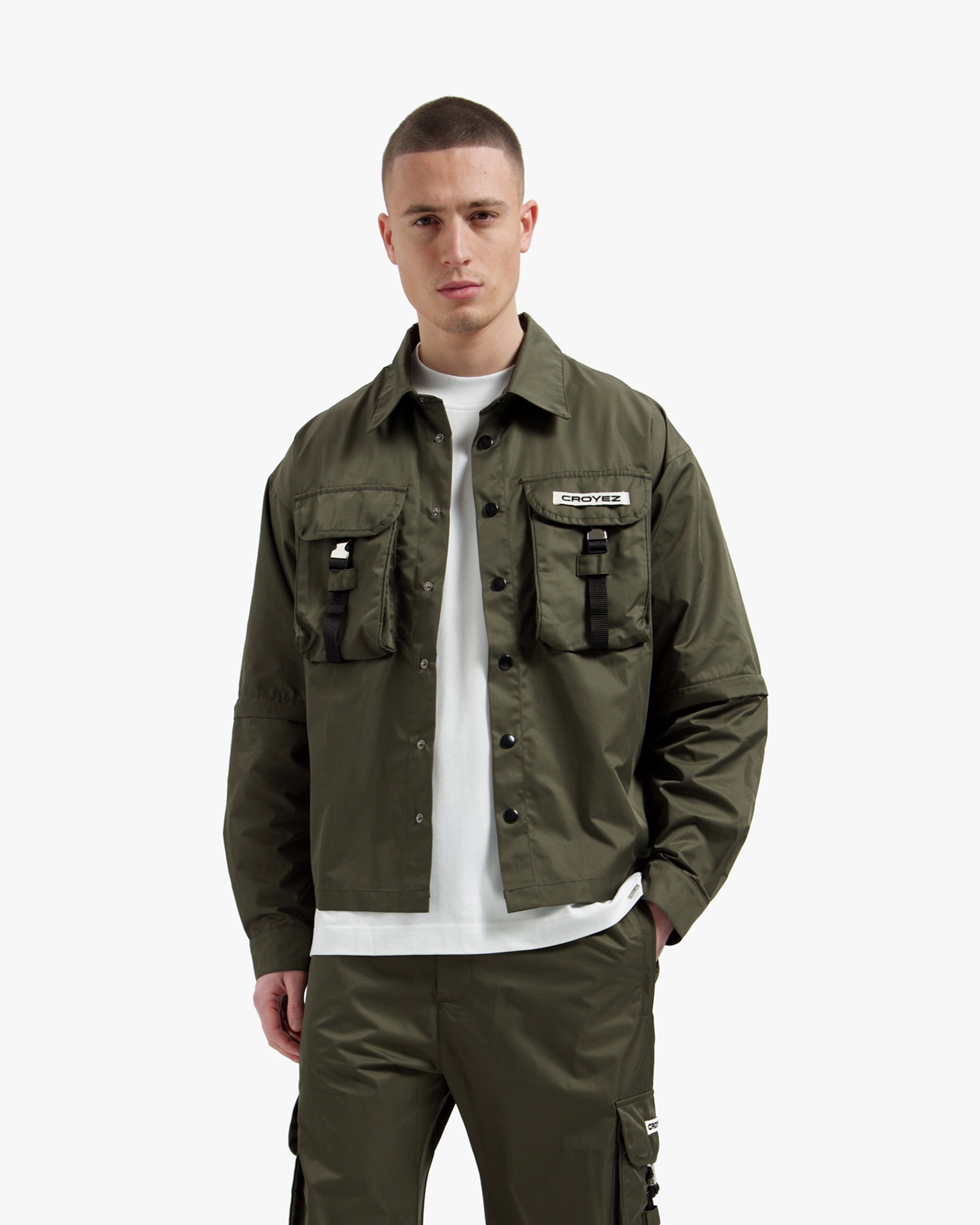 Croyez Etiquette Nylon Jacket- Dusty Olive