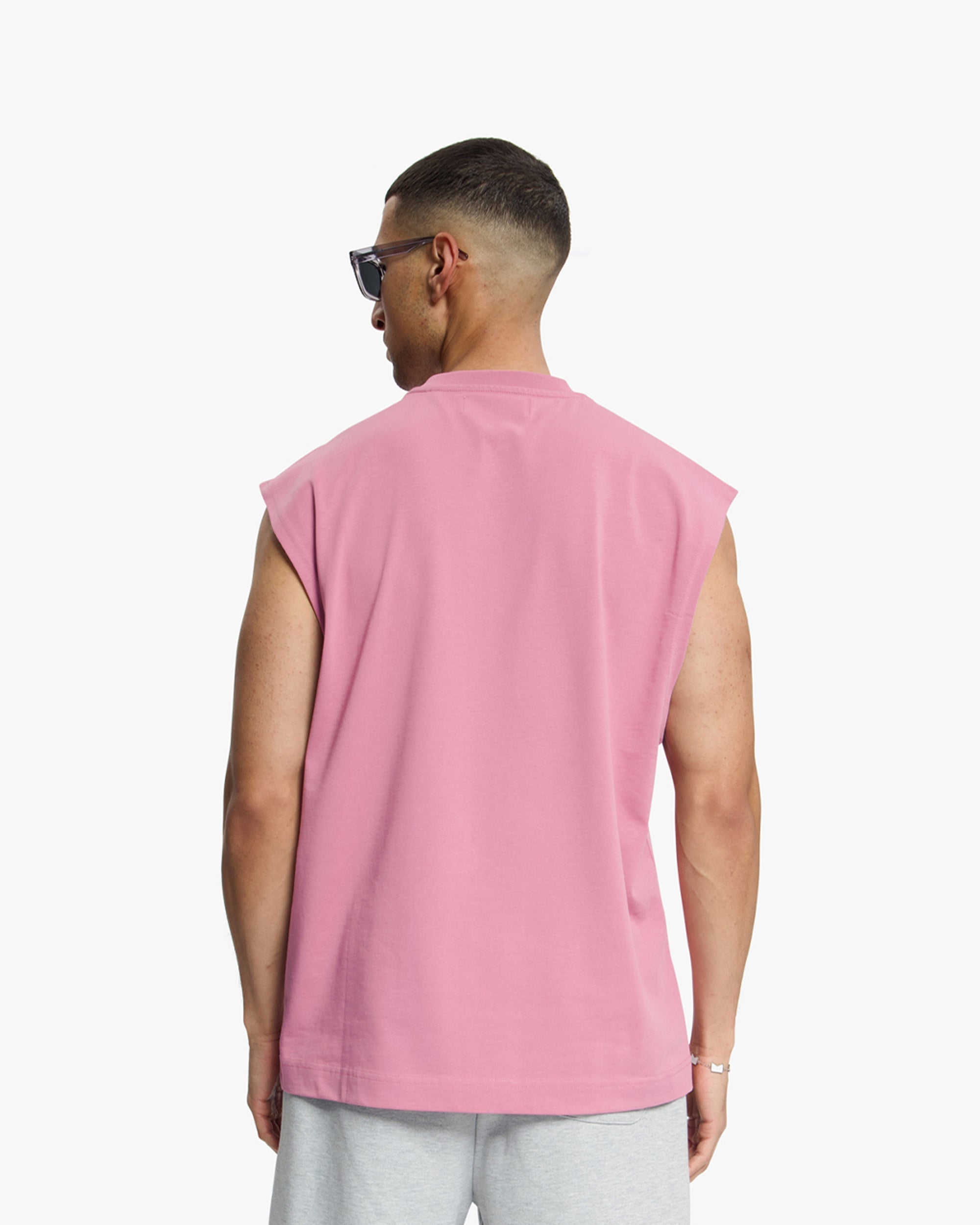 Croyez Cutout Heart Sleeveless T-Shirt- Mauve