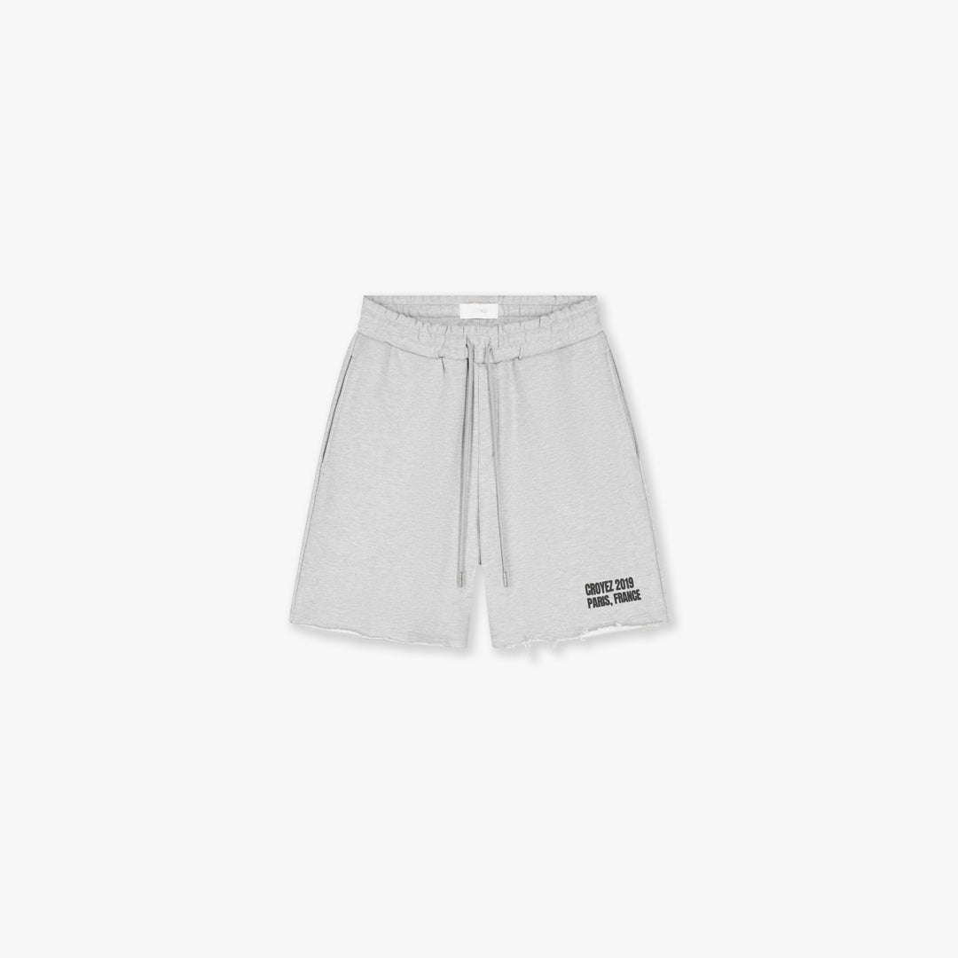 Croyez Relaxed Paris Shorts- Grey Melange