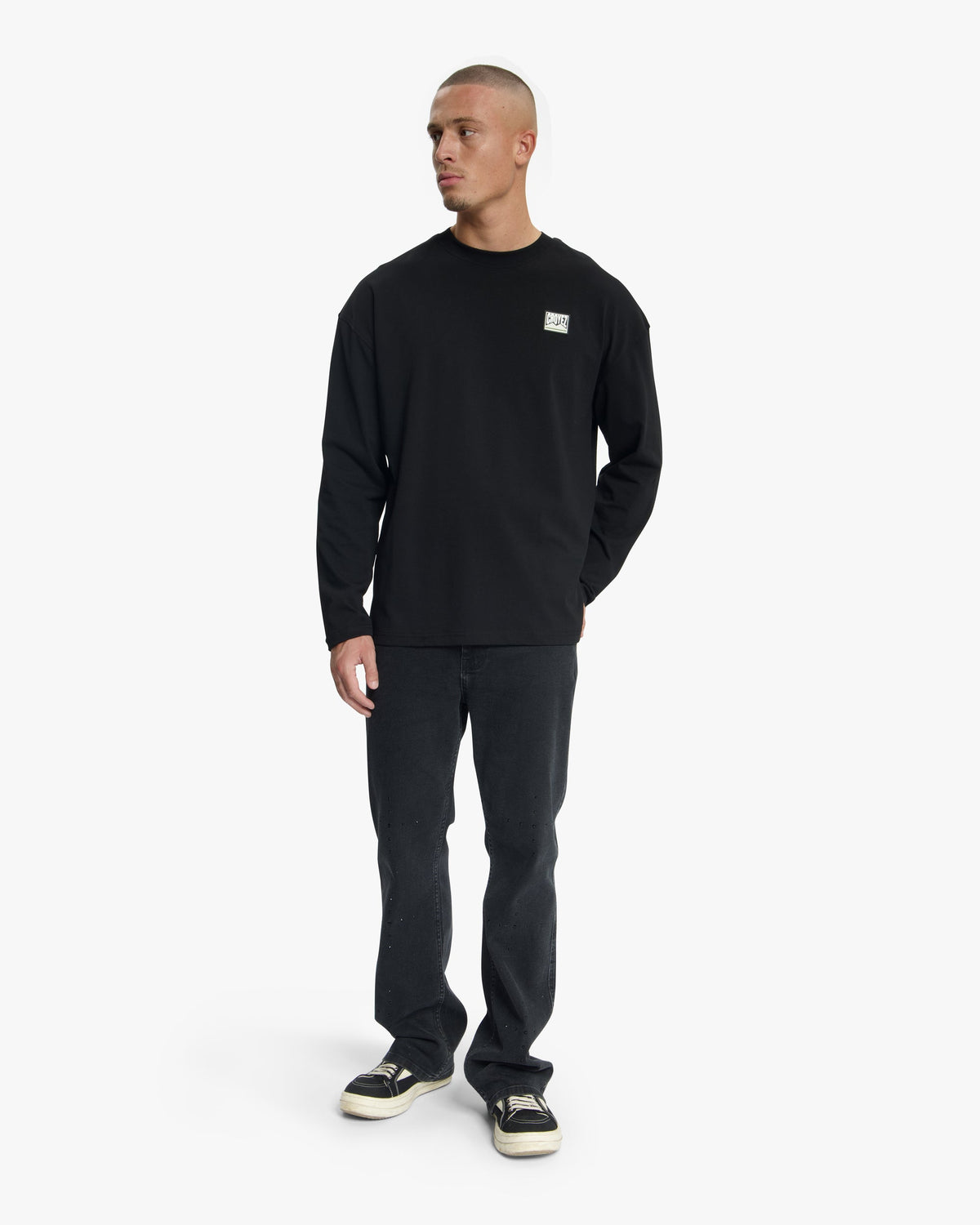 Croyez Patch Longsleeve T-Shirt- Black
