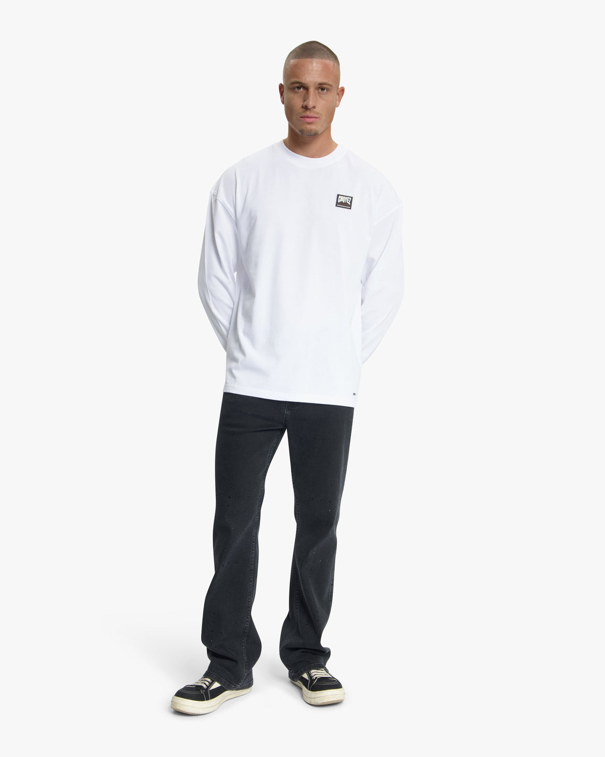 Croyez Patch Longsleeve T-Shirt- White