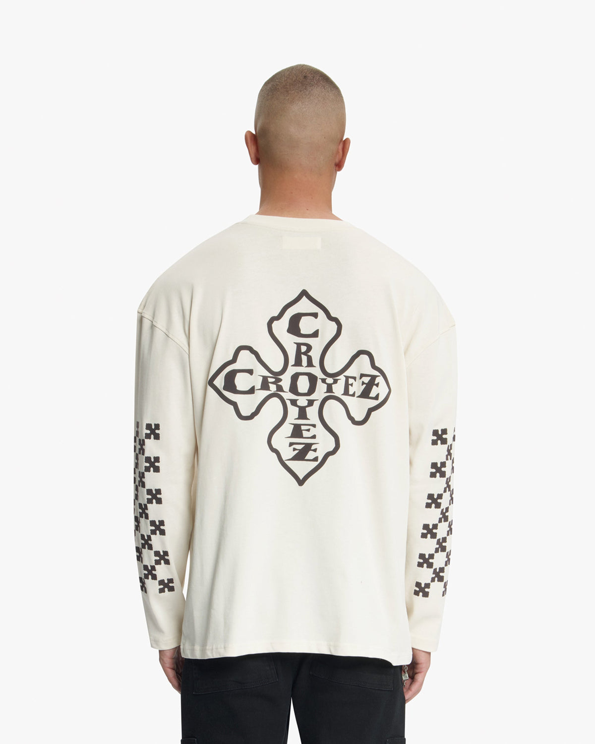 Croyez Cross Longsleeve T-Shirt- Light Beige