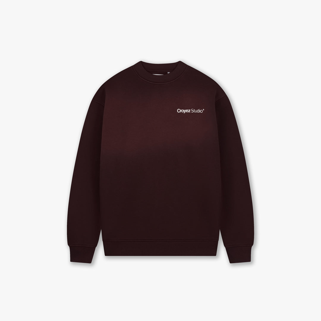 Croyez Studio Faded Sweater- Raisin Red