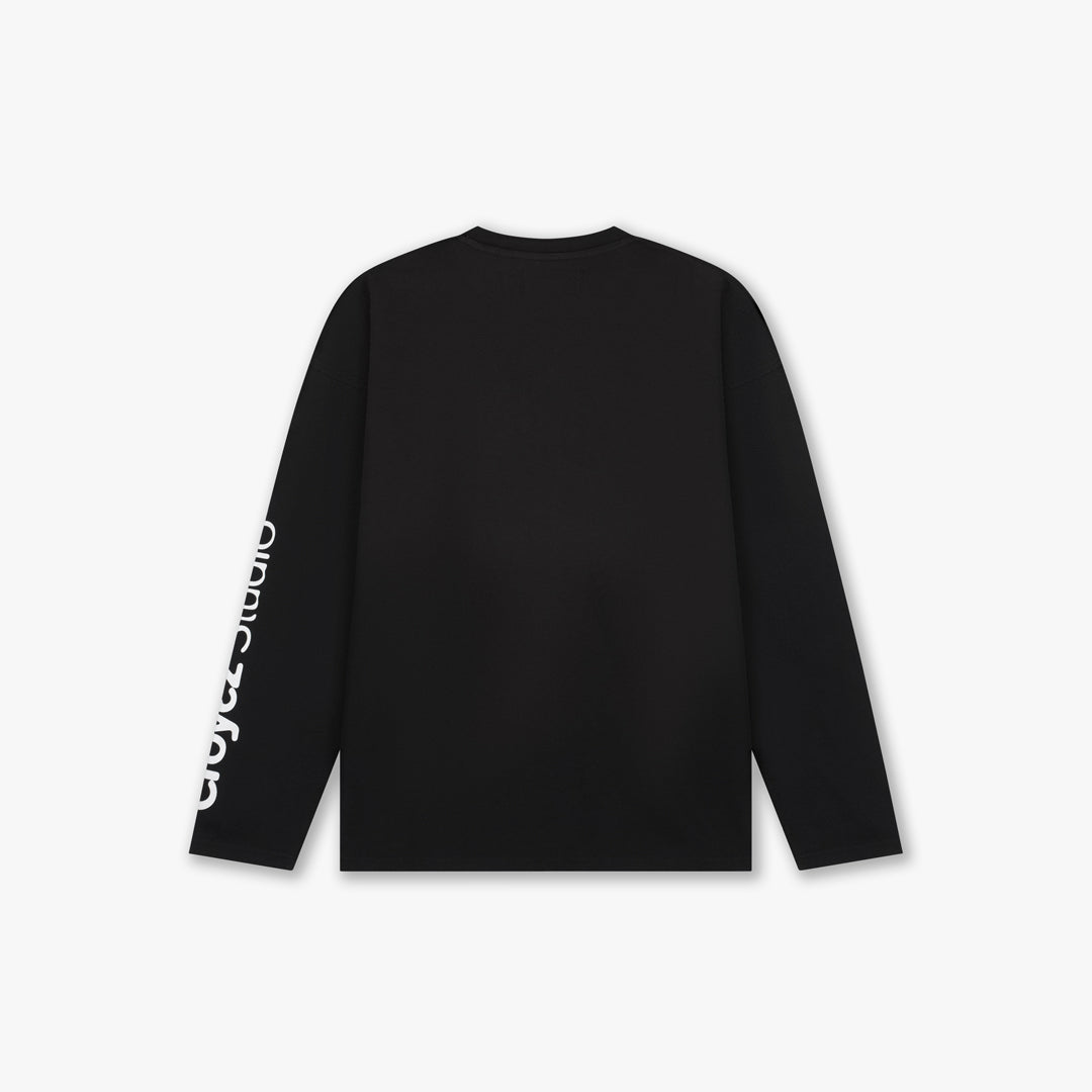 Croyez Studio Faded Longsleeve T-Shirt- Black