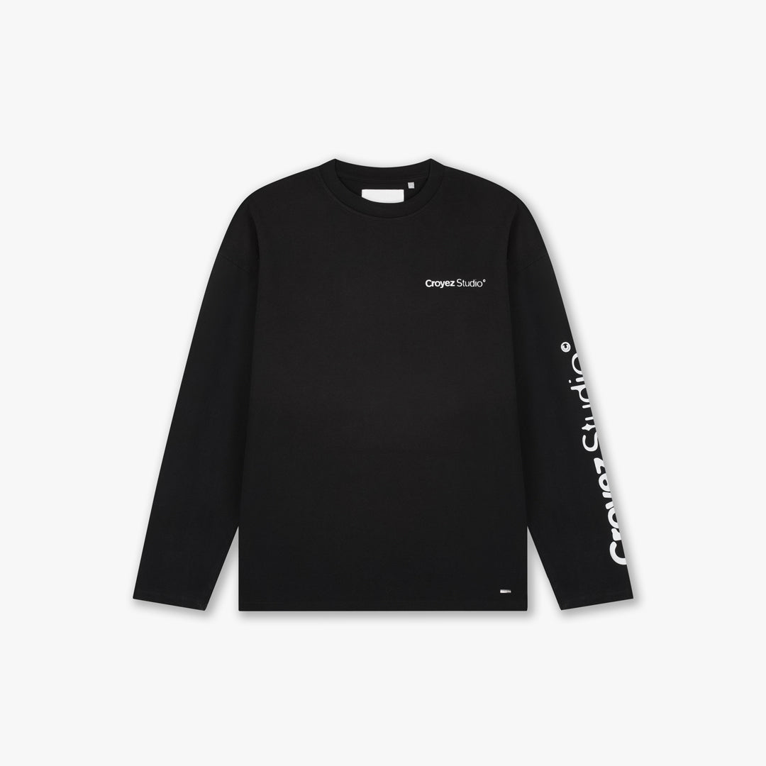 Croyez Studio Faded Longsleeve T-Shirt- Black