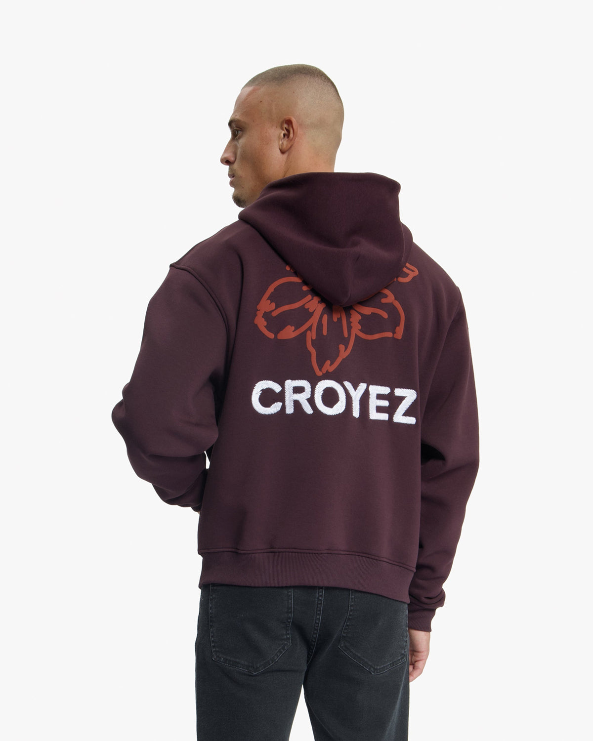 Croyez Gardener Zip Hoodie- Raisin Red