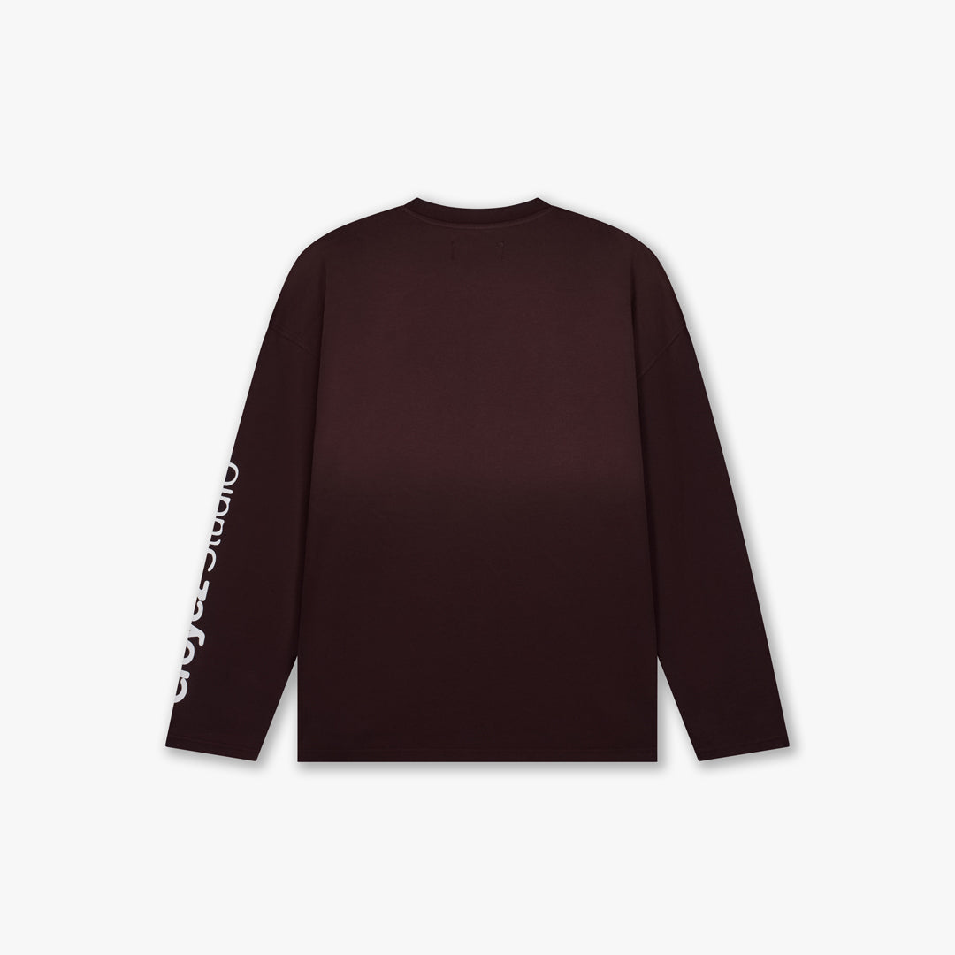 Croyez Studio Faded Longsleeve T-Shirt- Raisin Red