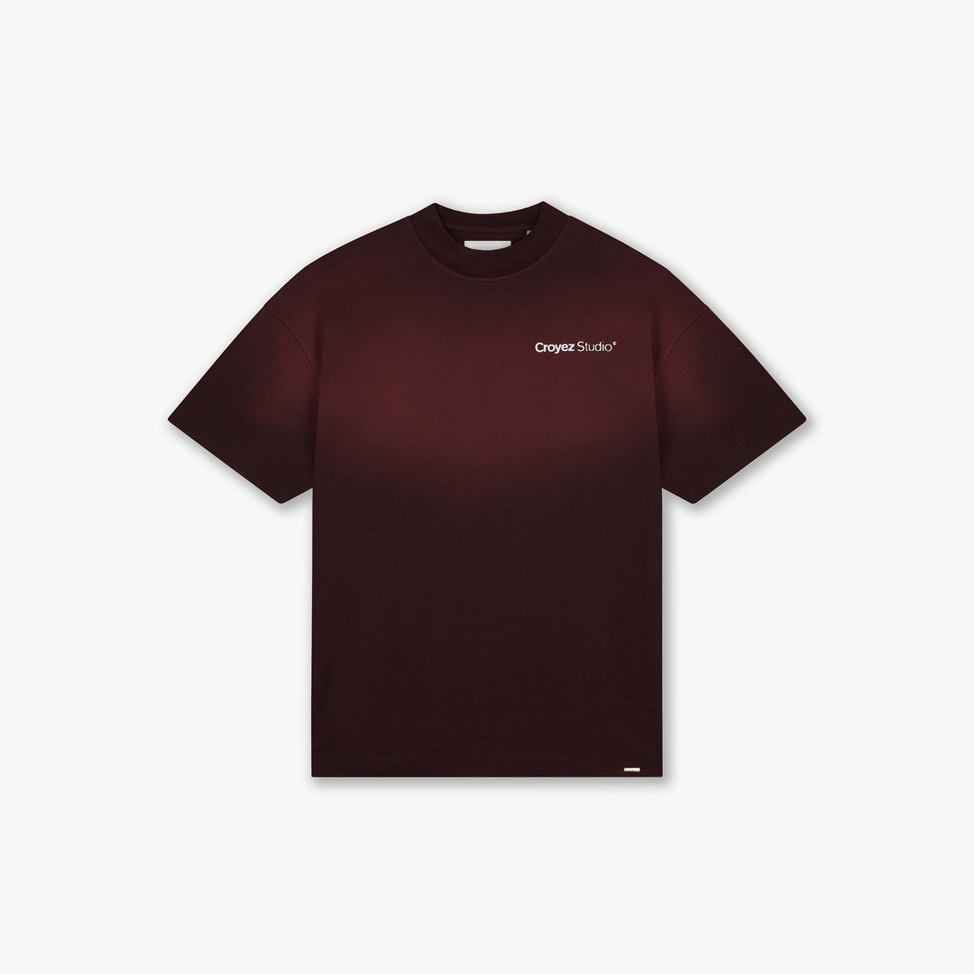 Croyez Studio Faded T-Shirt- Raisin Red