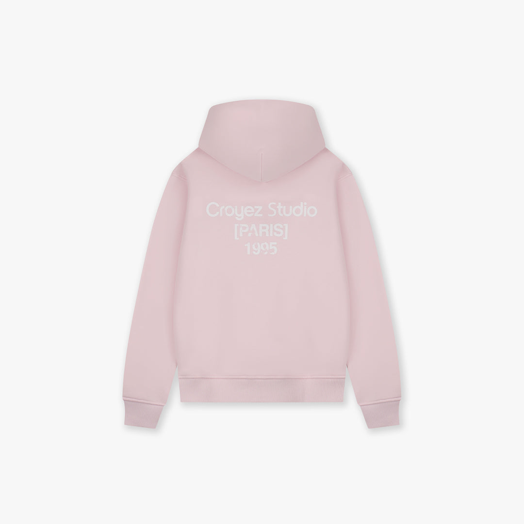 Croyez Studio Damaged Zip Hoodie- Pink
