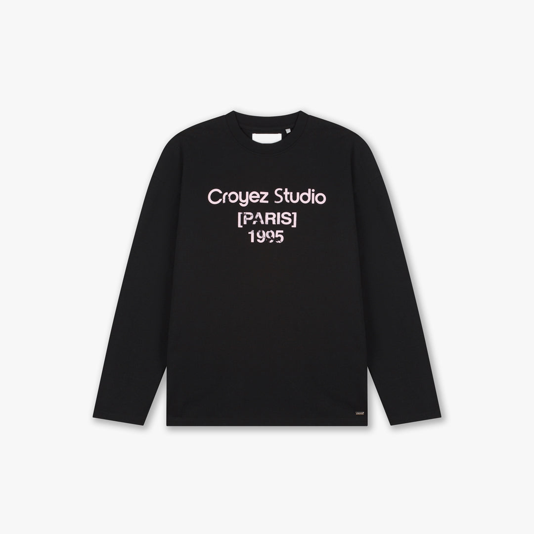 Croyez Studio Damaged Longsleeve T-Shirt- Black