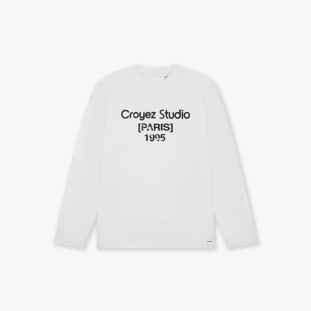 Croyez Studio Damaged Longsleeve T-Shirt- White
