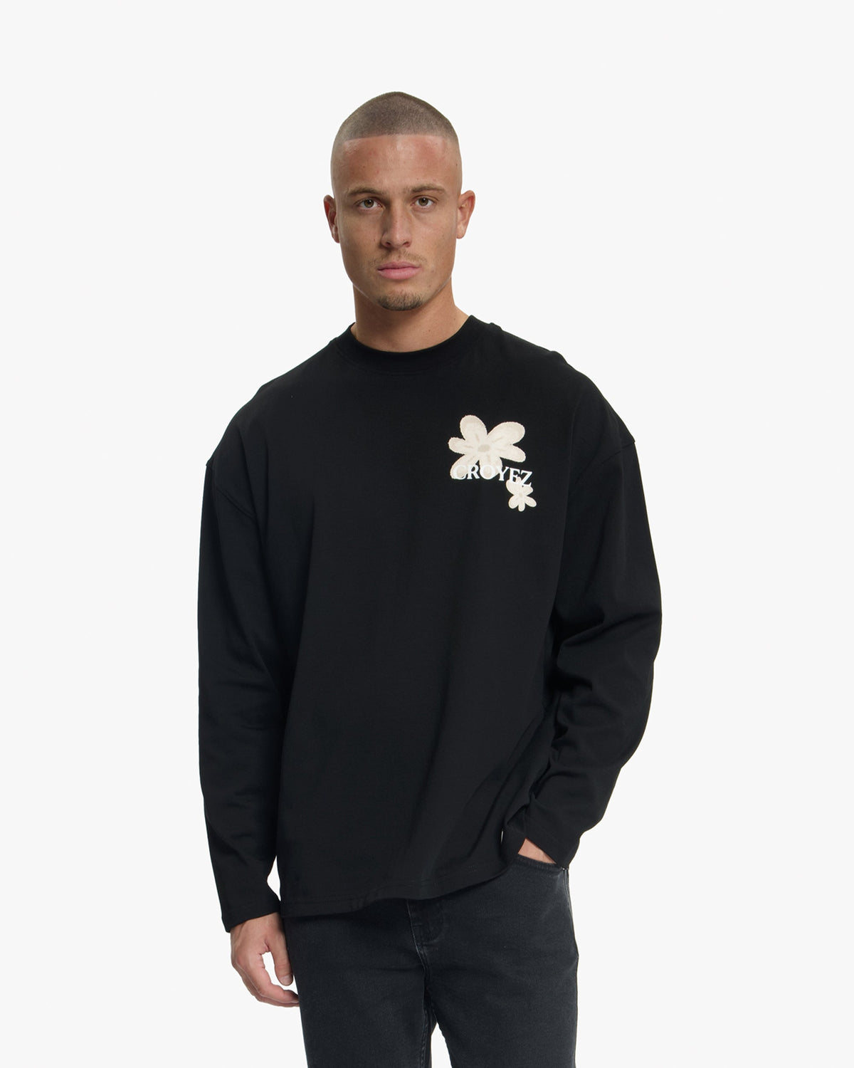 Croyez Botanique Longsleeve T-Shirt- Black