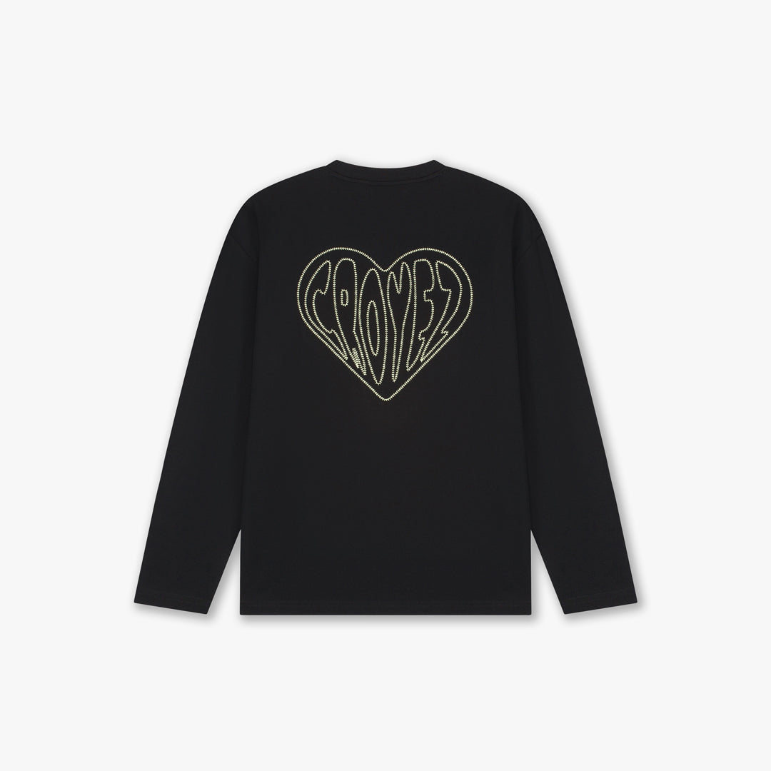 Croyez Stitched Heart Longsleeve T-Shirt- Black
