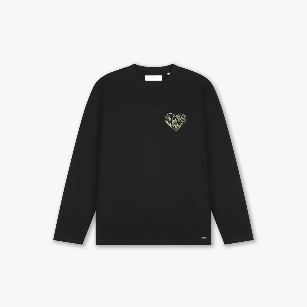 Croyez Stitched Heart Longsleeve T-Shirt- Black