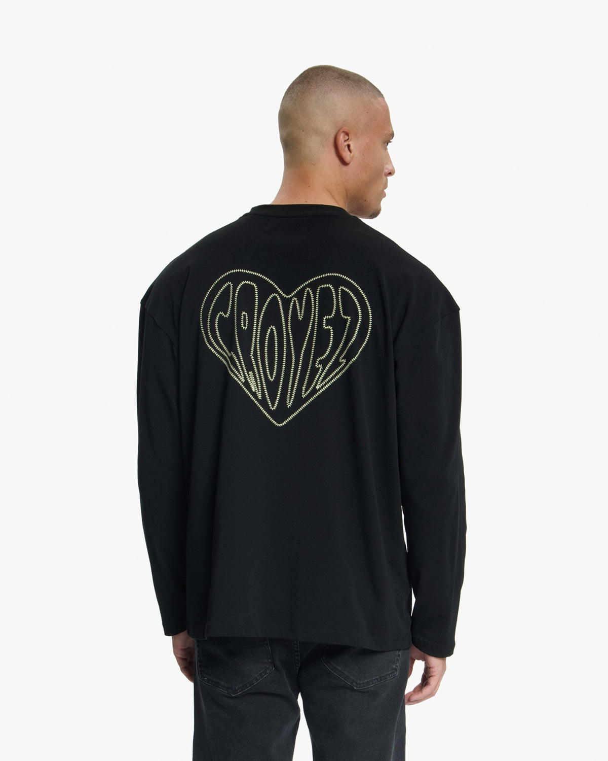 Croyez Stitched Heart Longsleeve T-Shirt- Black