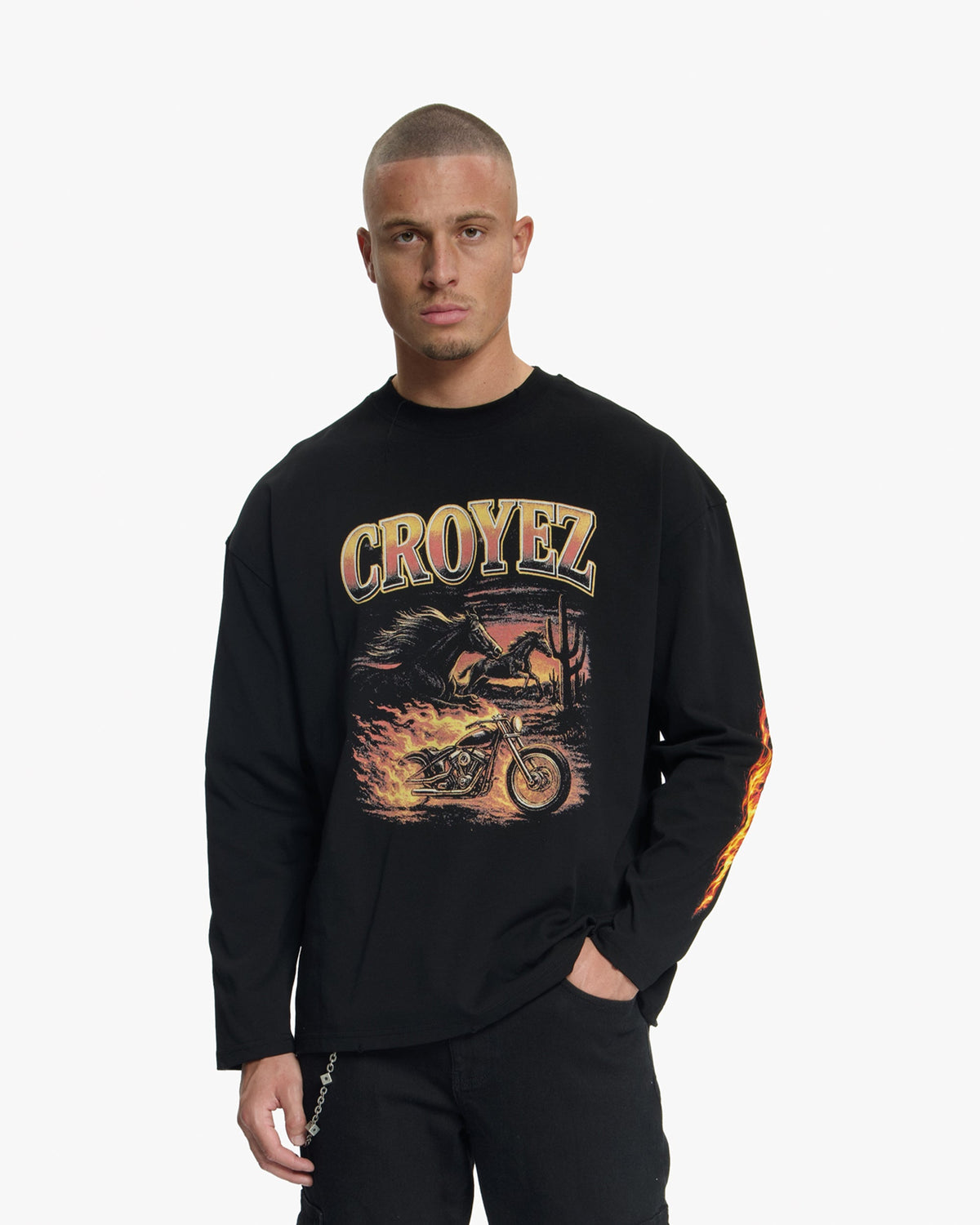 Croyez Firestorm Longsleeve T-Shirt- Black