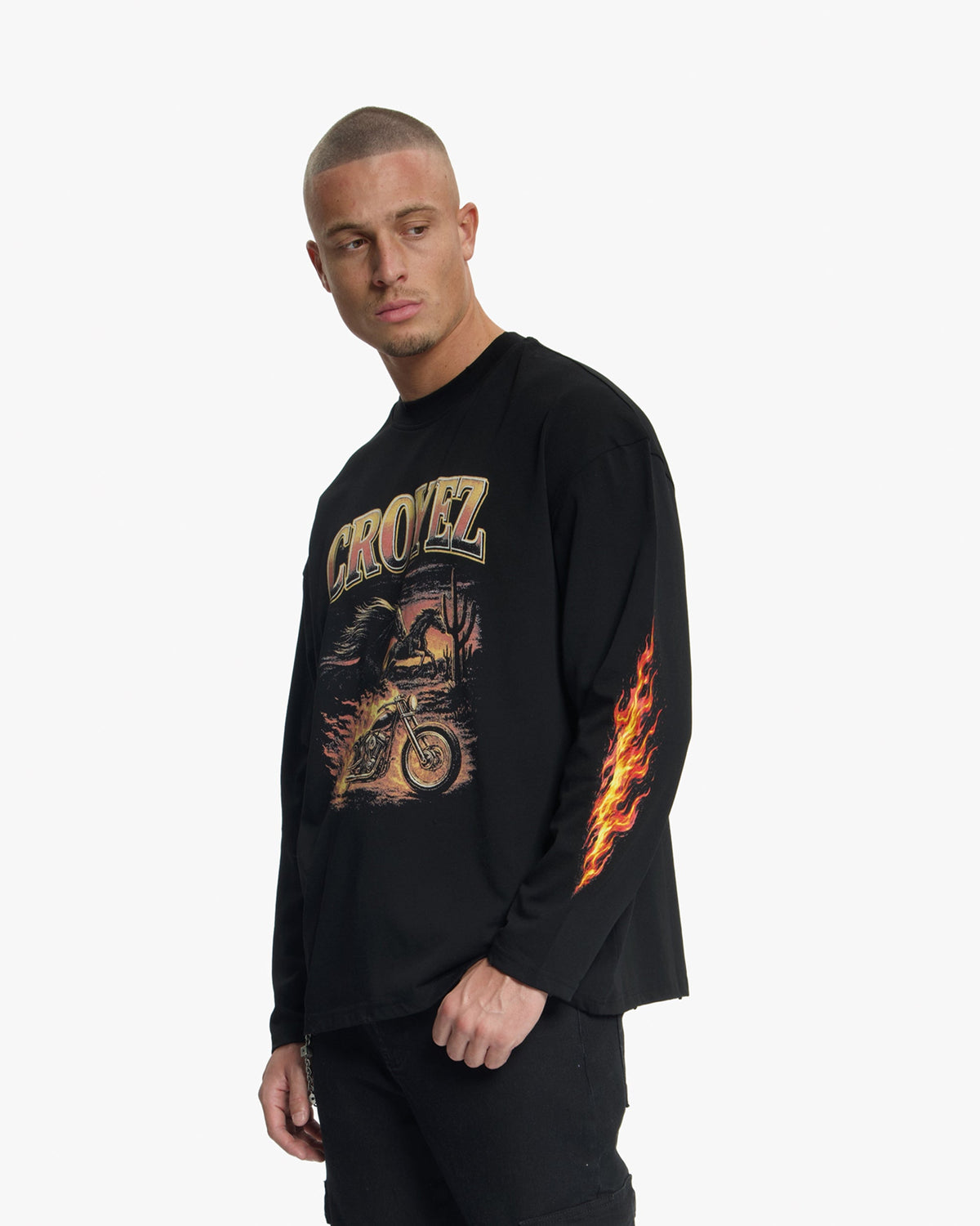 Croyez Firestorm Longsleeve T-Shirt- Black