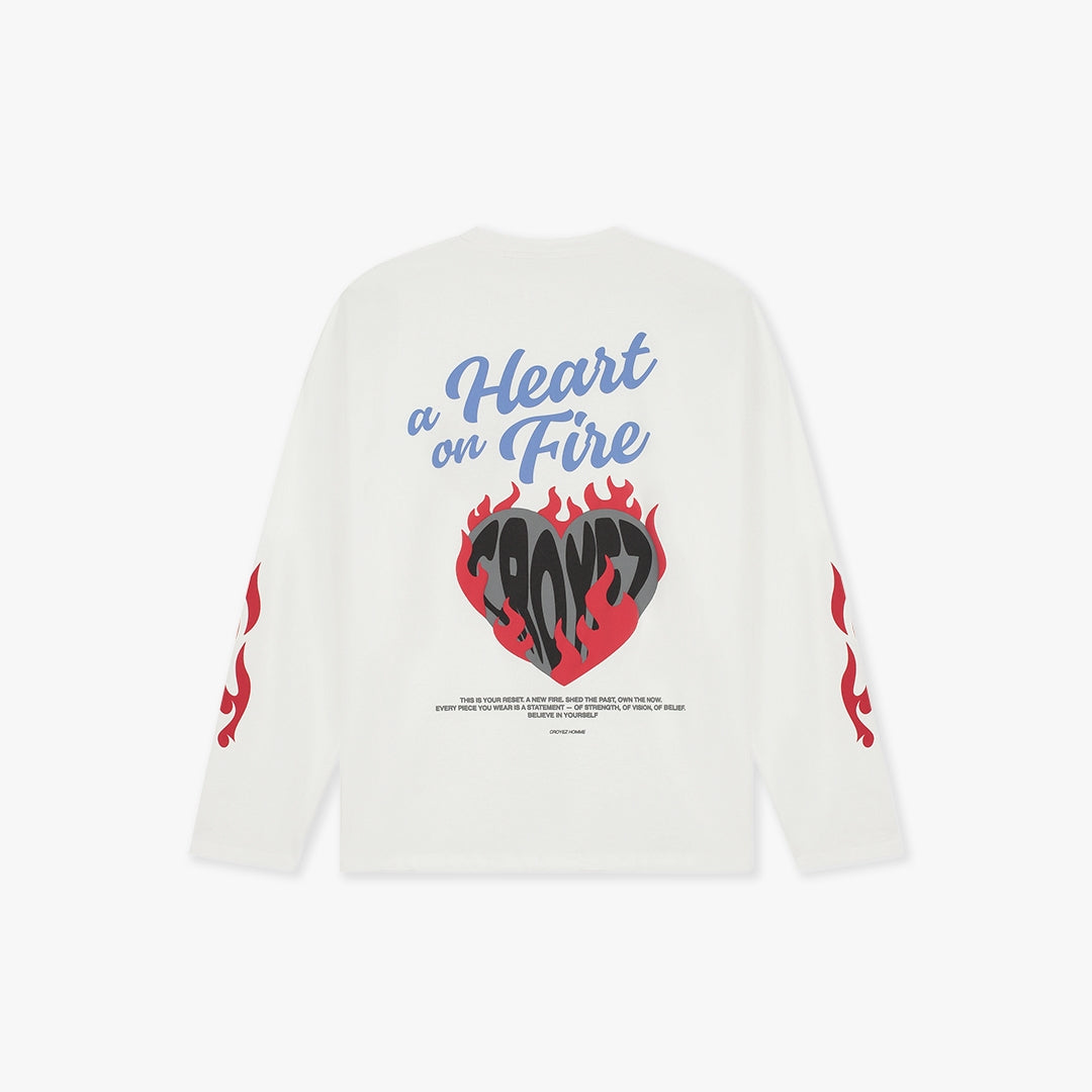 Croyez Heart On Fire Longsleeve- Off-White