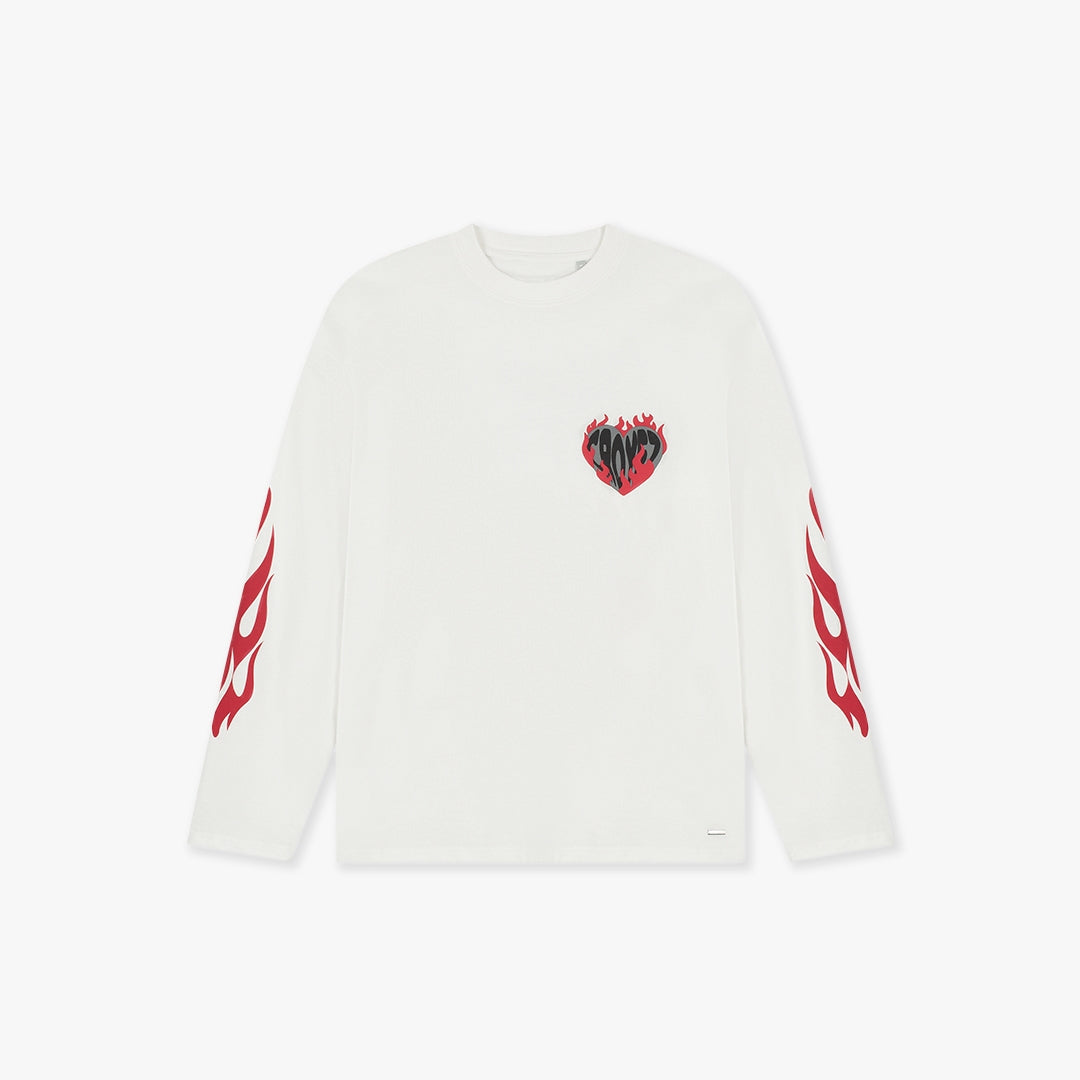 Croyez Heart On Fire Longsleeve- Off-White