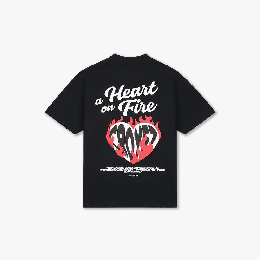 Croyez Heart On Fire T-shirt- Black