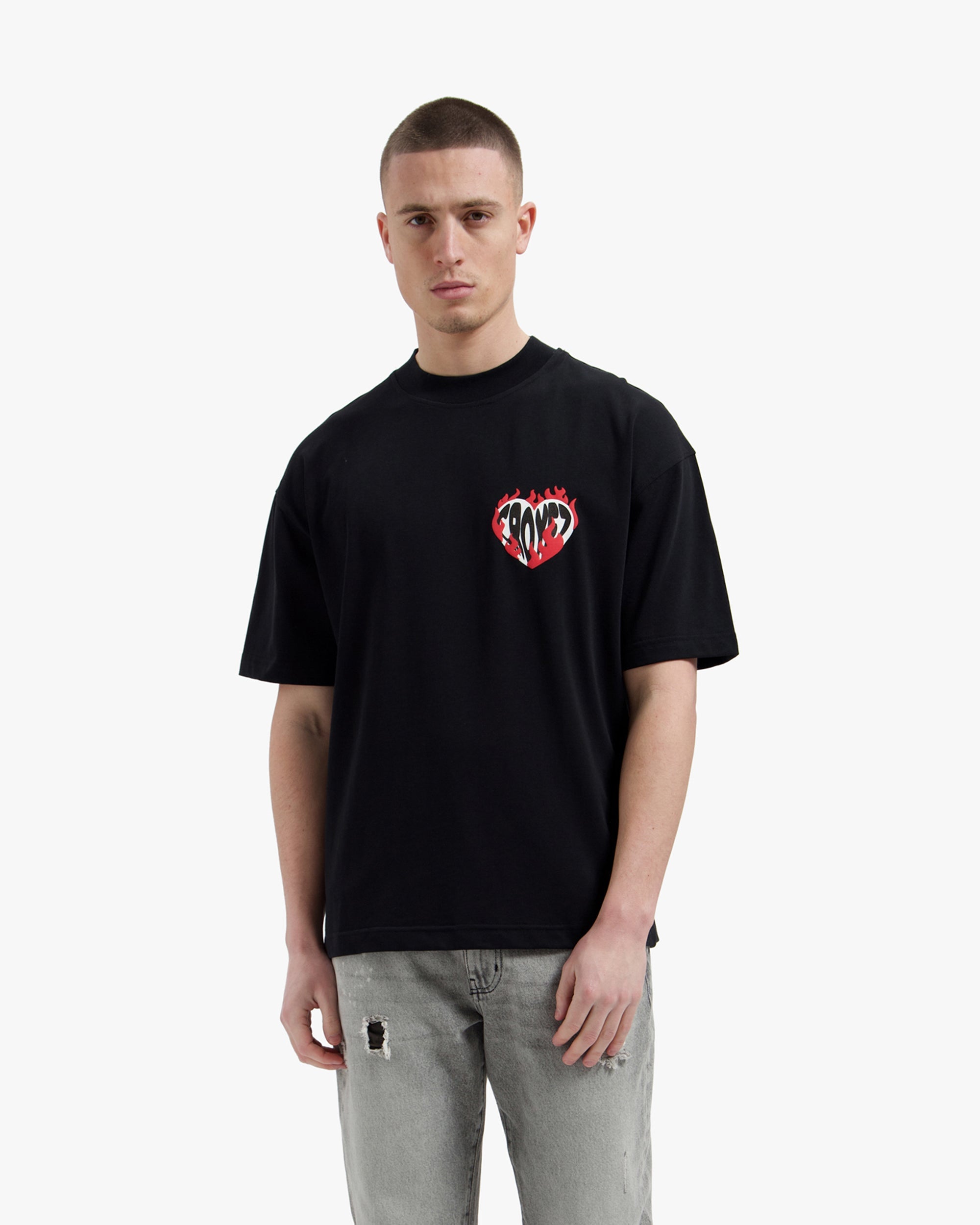 Croyez Heart On Fire T-shirt- Black