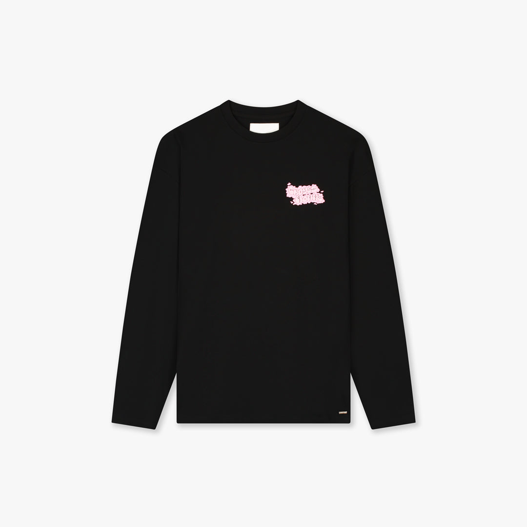 Croyez Fleur Heureuse Longsleeve- Black