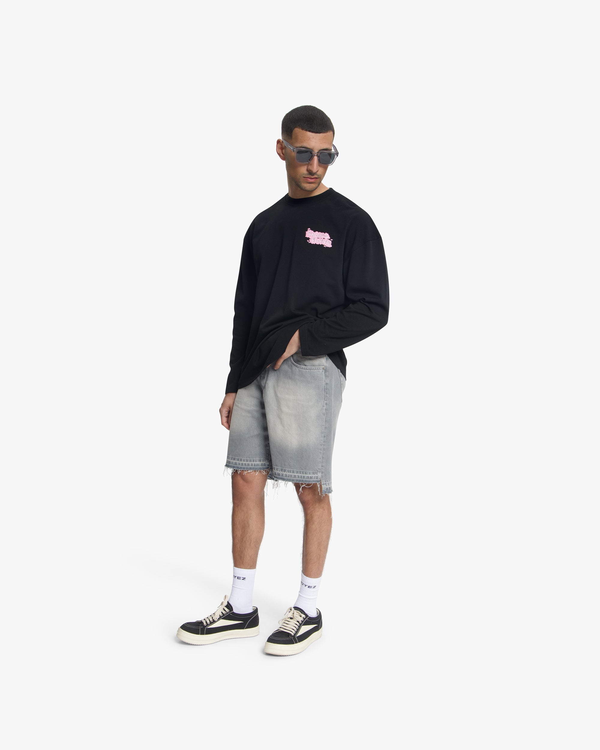 Croyez Fleur Heureuse Longsleeve- Black